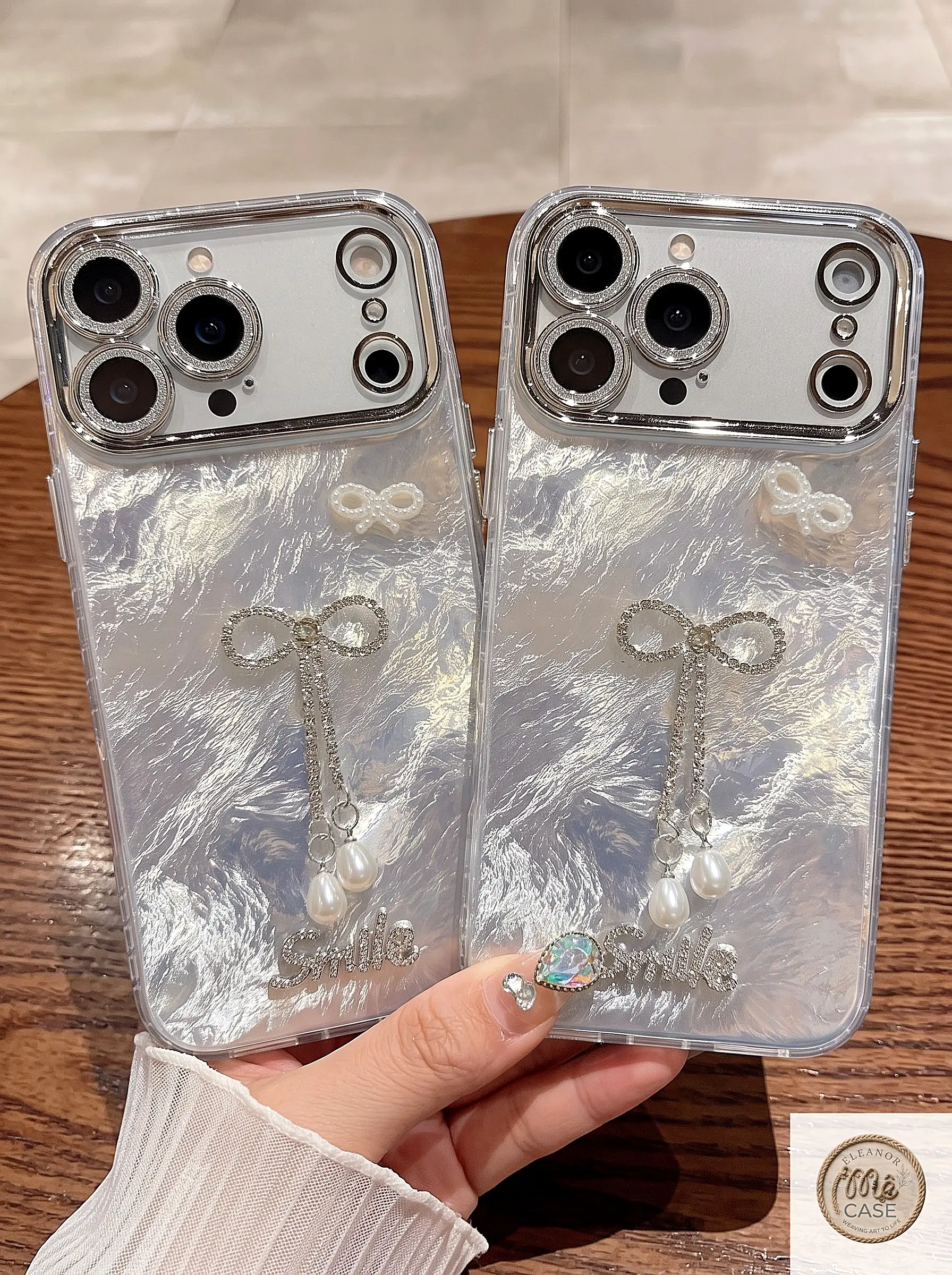 MÃ 62. Ốp Lưng Iphone  Nơ Ngọc Ánh Bạc Lấp Lánh - Sáng Mọi Lúc Mọi Nơi ✨