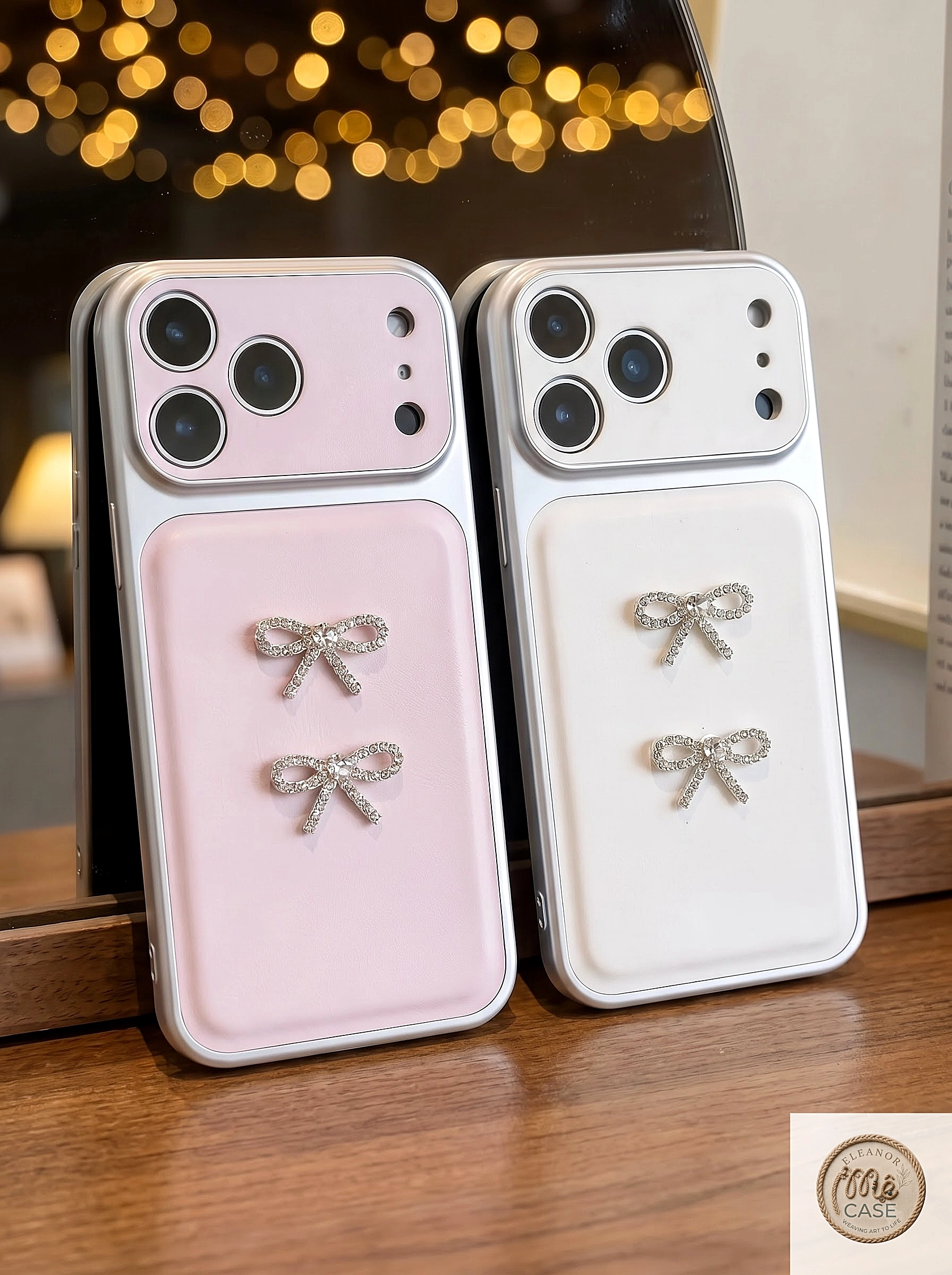 MÃ 73. ✨ ỐP LƯNG DA DOUBLE BOW CRYSTAL – VẺ ĐẸP TIỂU THƯ SANG CHẢNH ✨