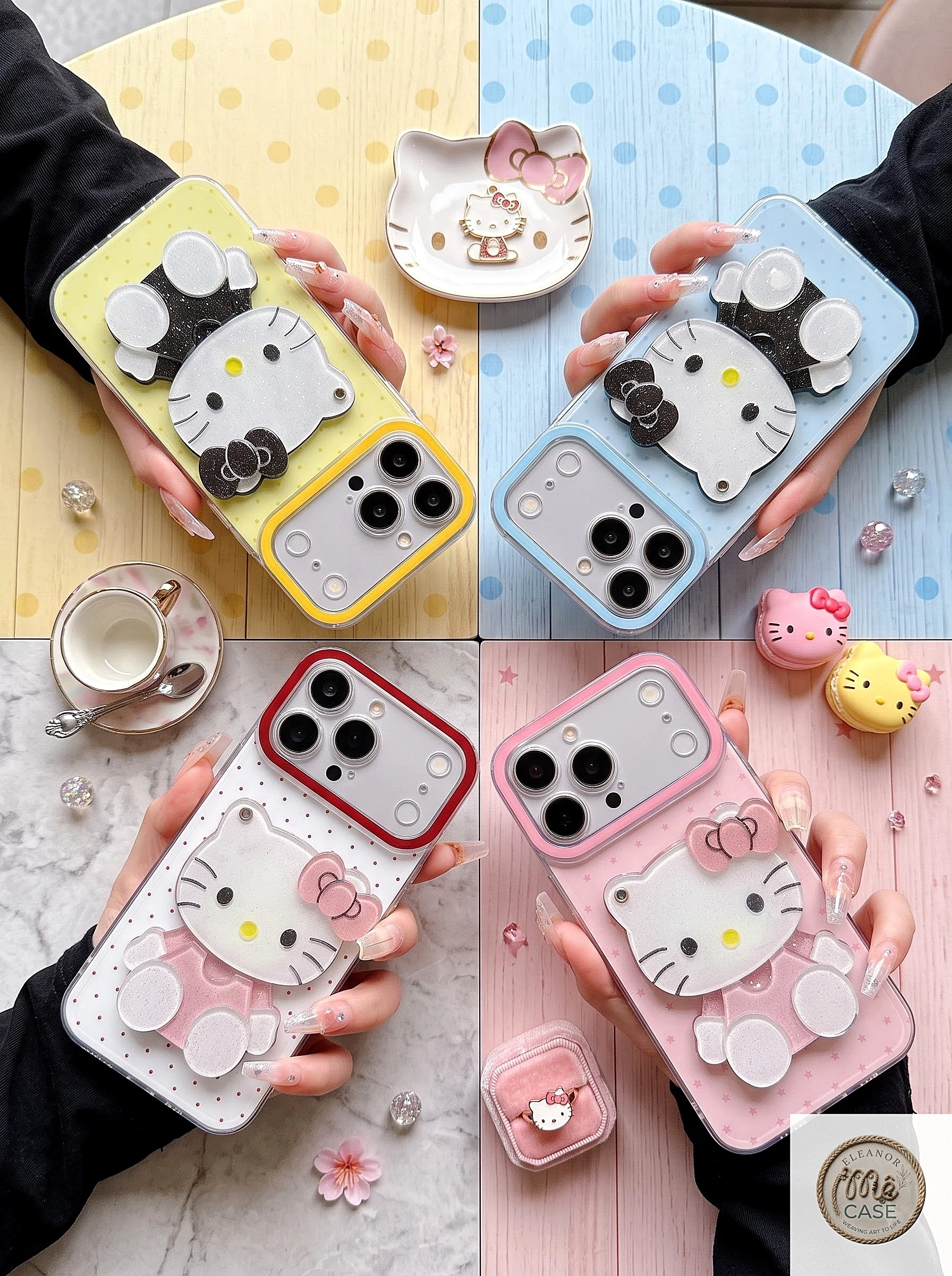 Ốp Lưng iPhone Hello Kitty 3D  Chống Va Đập Màu Pastel - Mê case