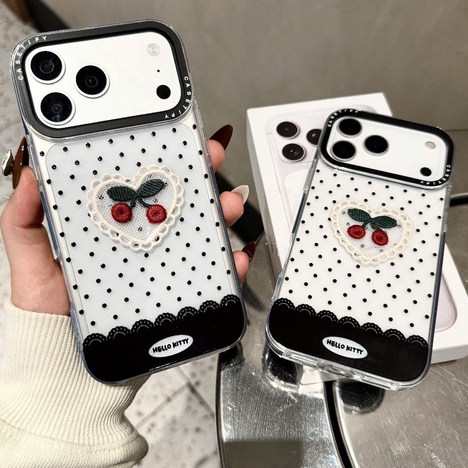 Ốp Lưng Iphone Little Cherry Polka Dot – Chấm Bi Vintage & Anh Đào Nhỏ🍒