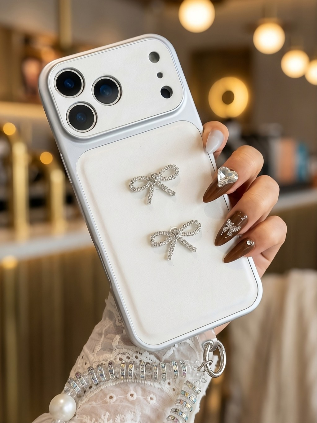 ✨ ỐP LƯNG DA DOUBLE BOW CRYSTAL – VẺ ĐẸP TIỂU THƯ SANG CHẢNH ✨