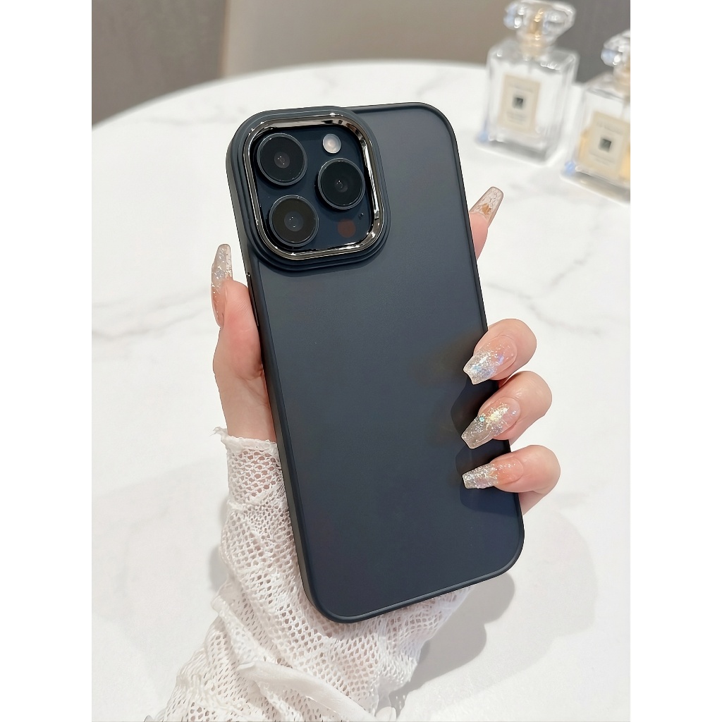 Ốp Lưng Iphone Nhám Viền Kim Loại