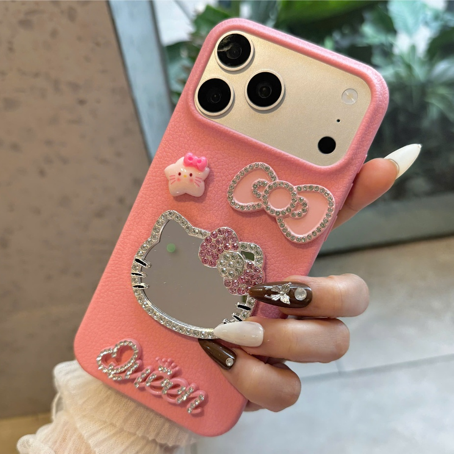 🎀✨ ỐP LƯNG IPHONE MÈO XINH LẤP LÁNH - MÈO XINH GƯƠNG THẦN💖🐱