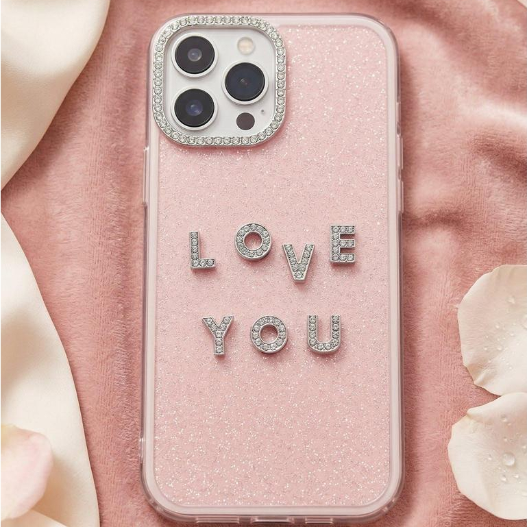 Ốp Lưng Iphone Đính Đá Gắn Chữ Lấp Lánh 