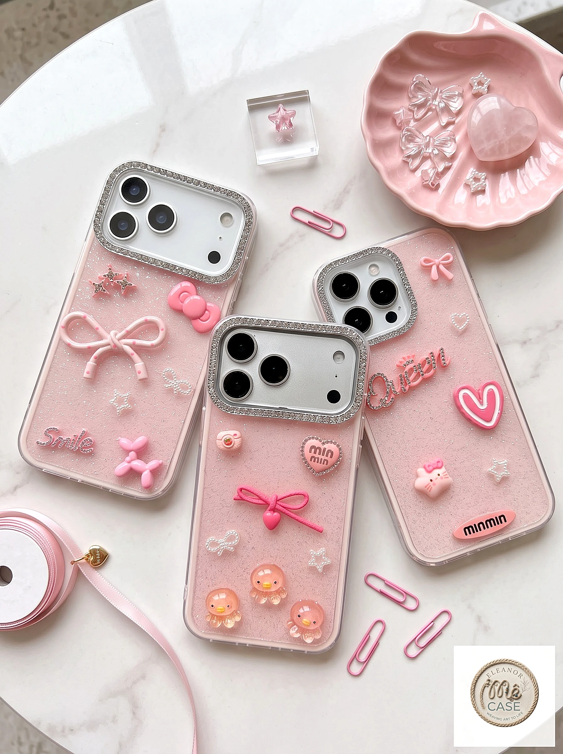 ỐP LƯNG IPHONE NÀNG THƠ HỒNG NGỌT 🎀✨- SWEET GIRLY DREAM 💗🌸 ( sản phẩm thủ công )