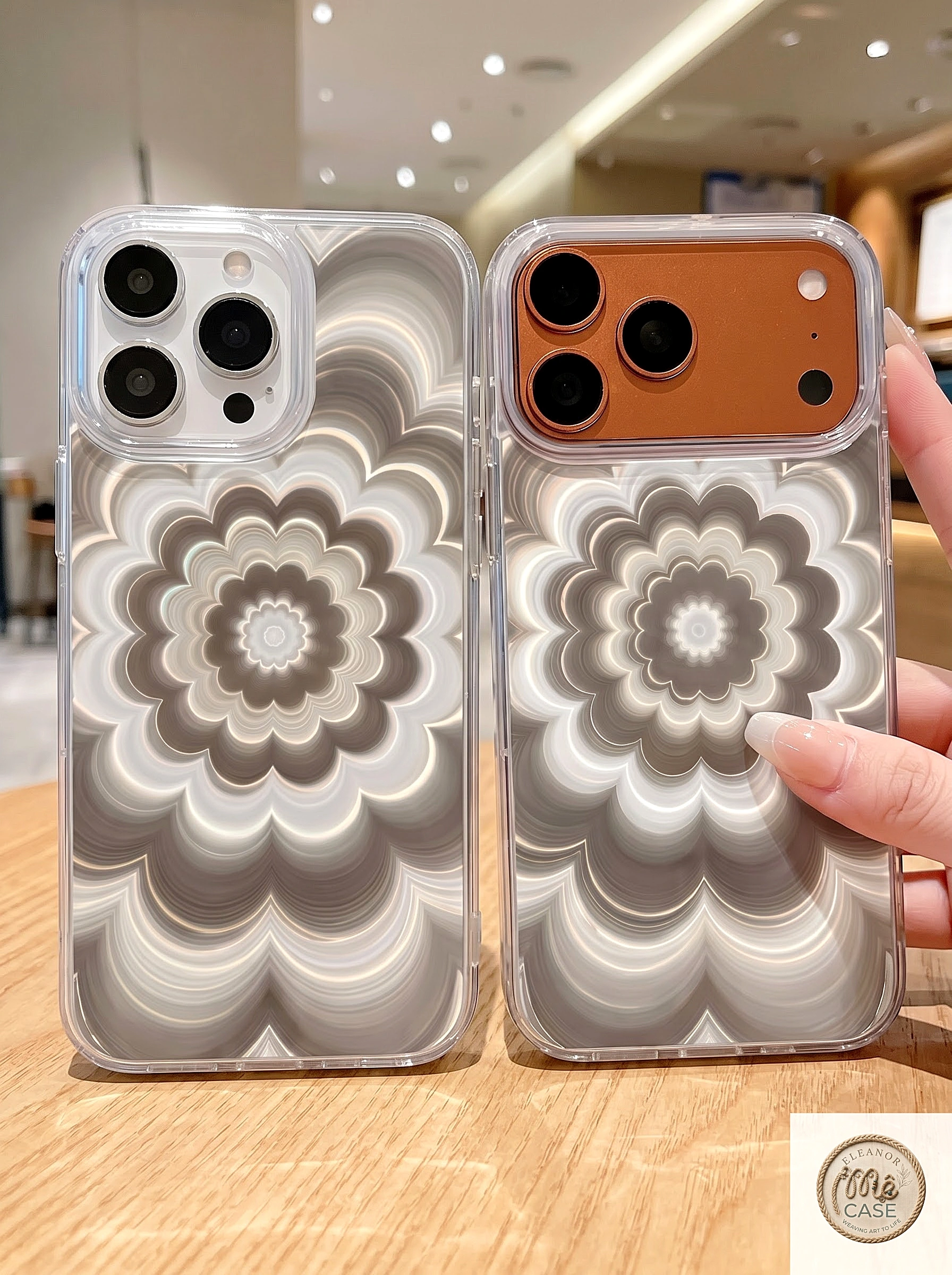 MÃ 28. Ốp Lưng Iphone Sóng Hoa Ảo Ảnh Hologram 3D - Khung Bảo Vệ Camera Cao Cấp