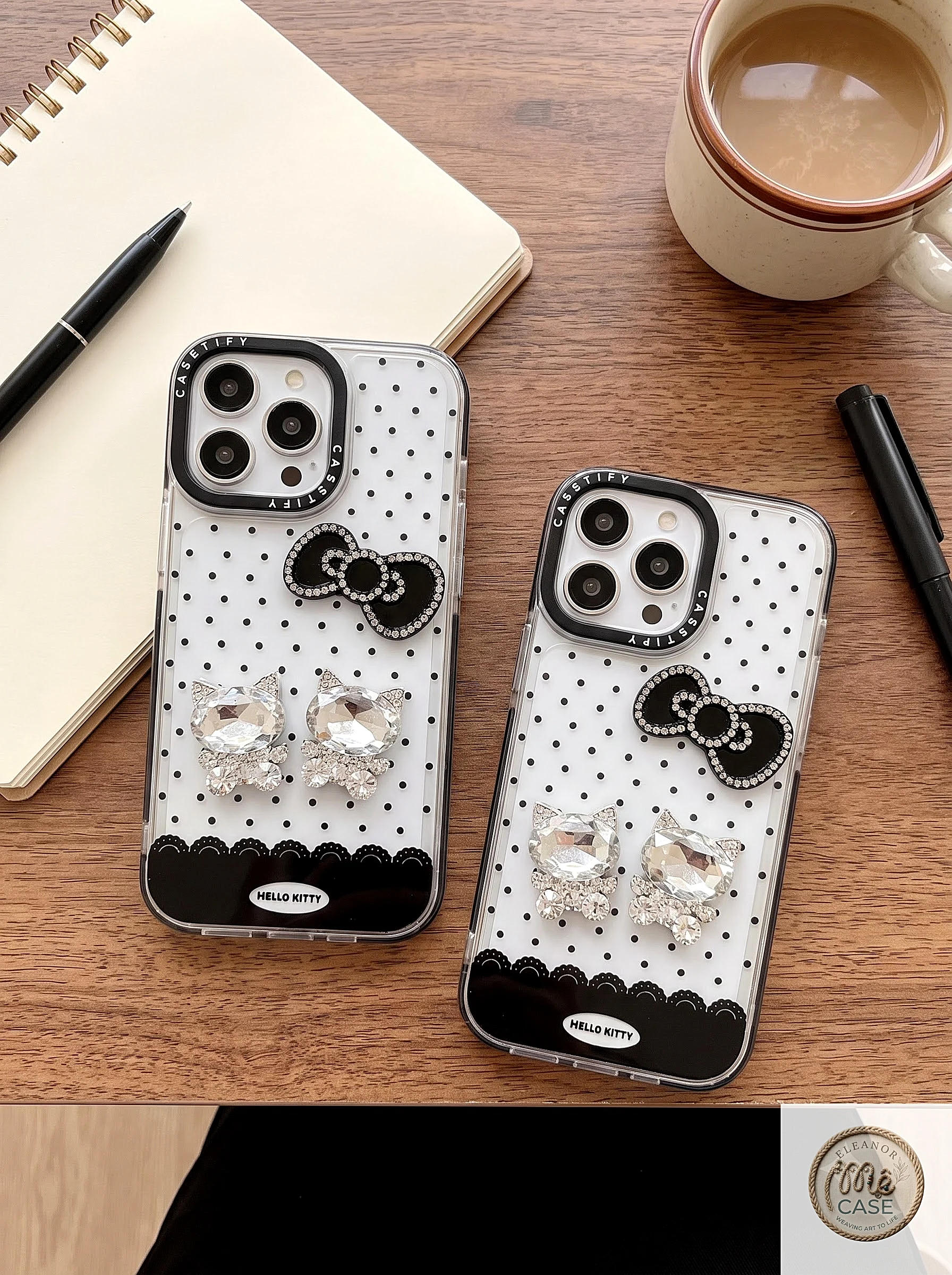Ốp Lưng Iphone Pha Lê Nàng Mèo Kiêu Xa -  Cat Black And White 🐱🖤🤍
