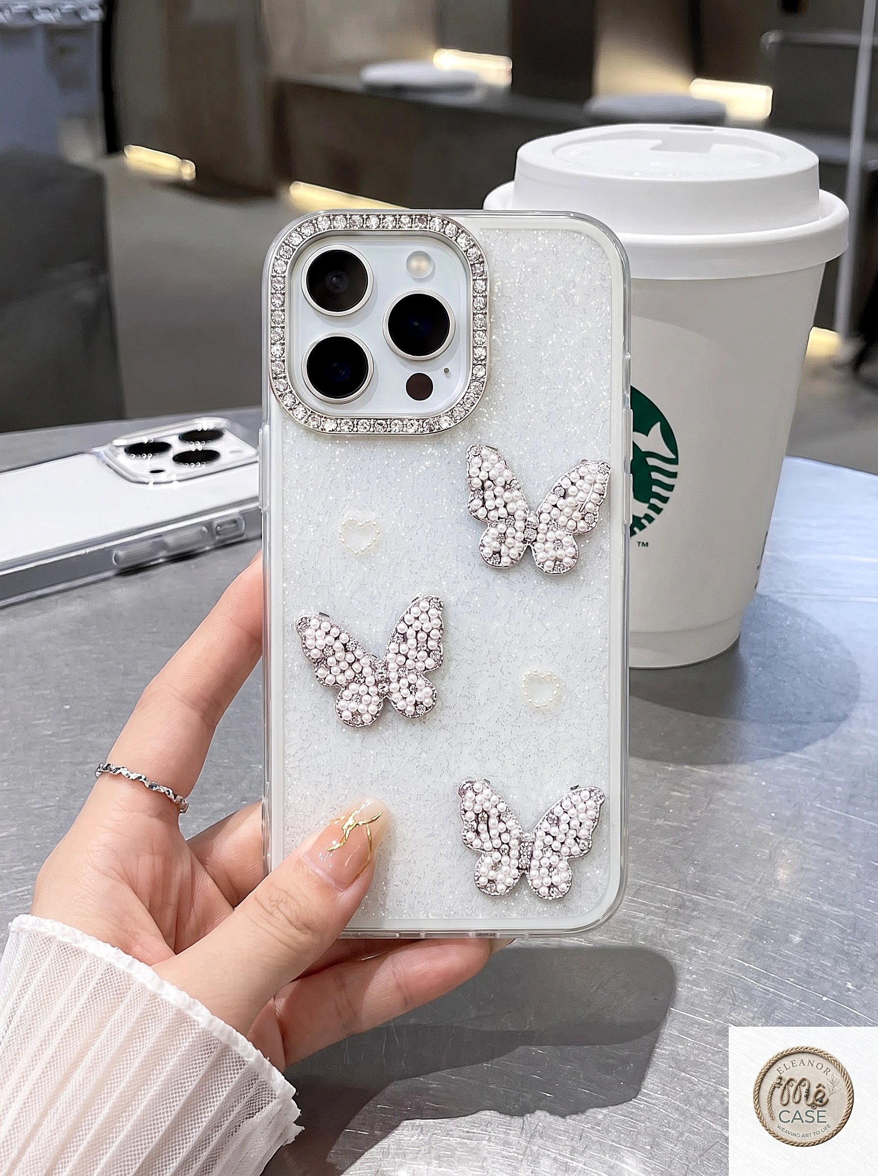 Ốp Lưng Iphone Cánh Bướm Pha Lê