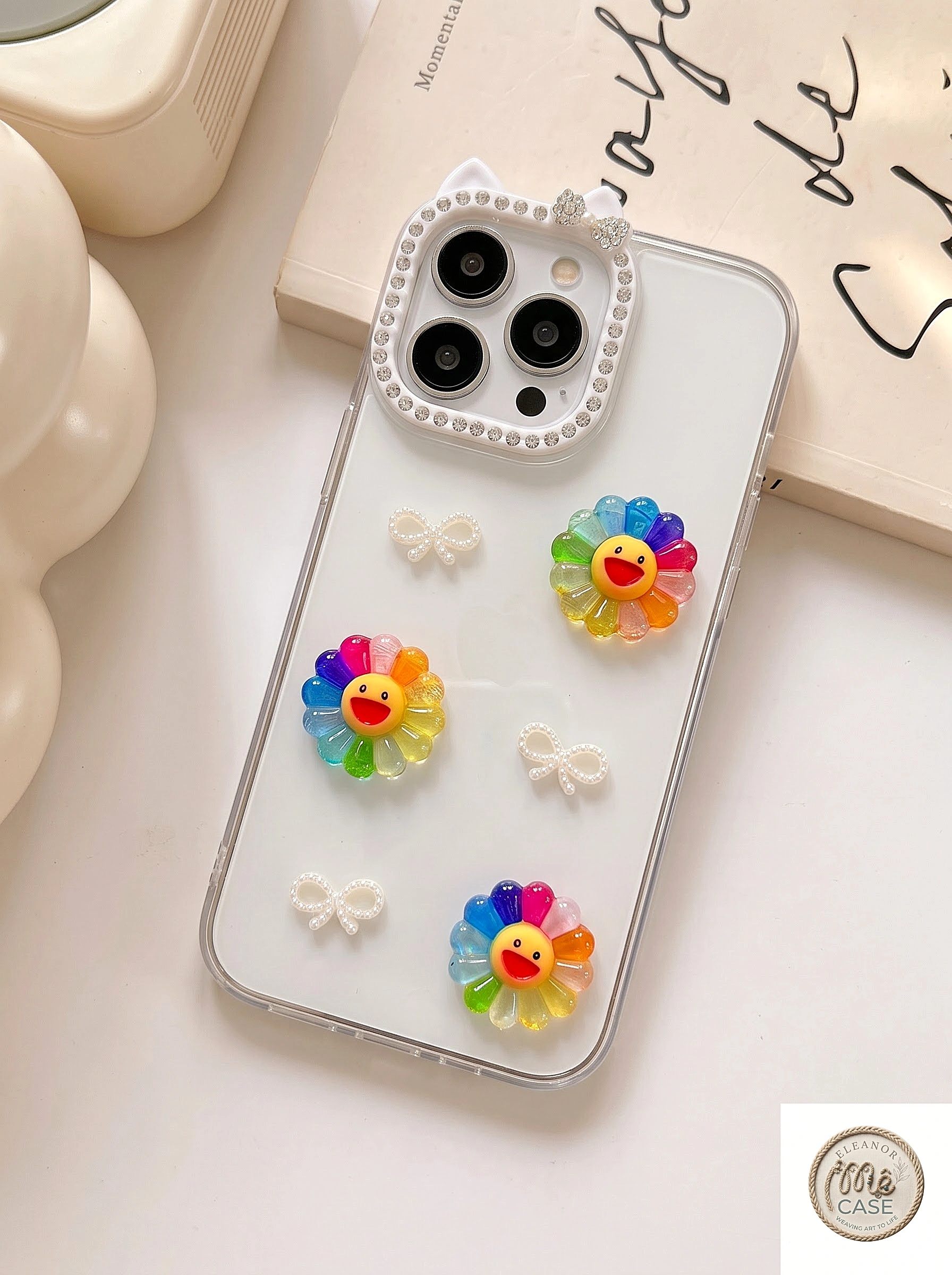 Ốp Lưng iPhone Tai Mèo Hoa Cười Rạng Rỡ