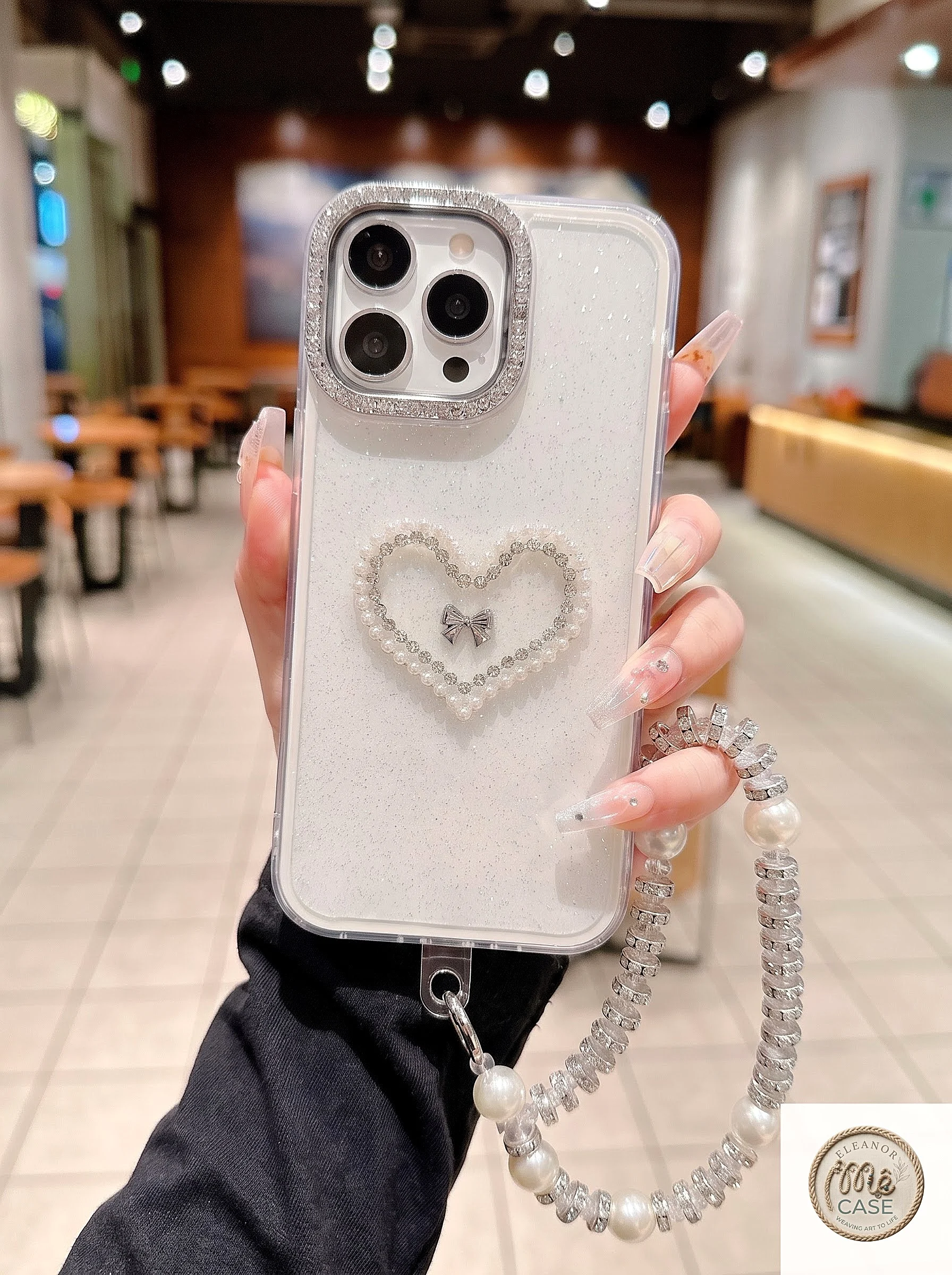 Ốp Lưng iPhone Nhũ Đính Đá 