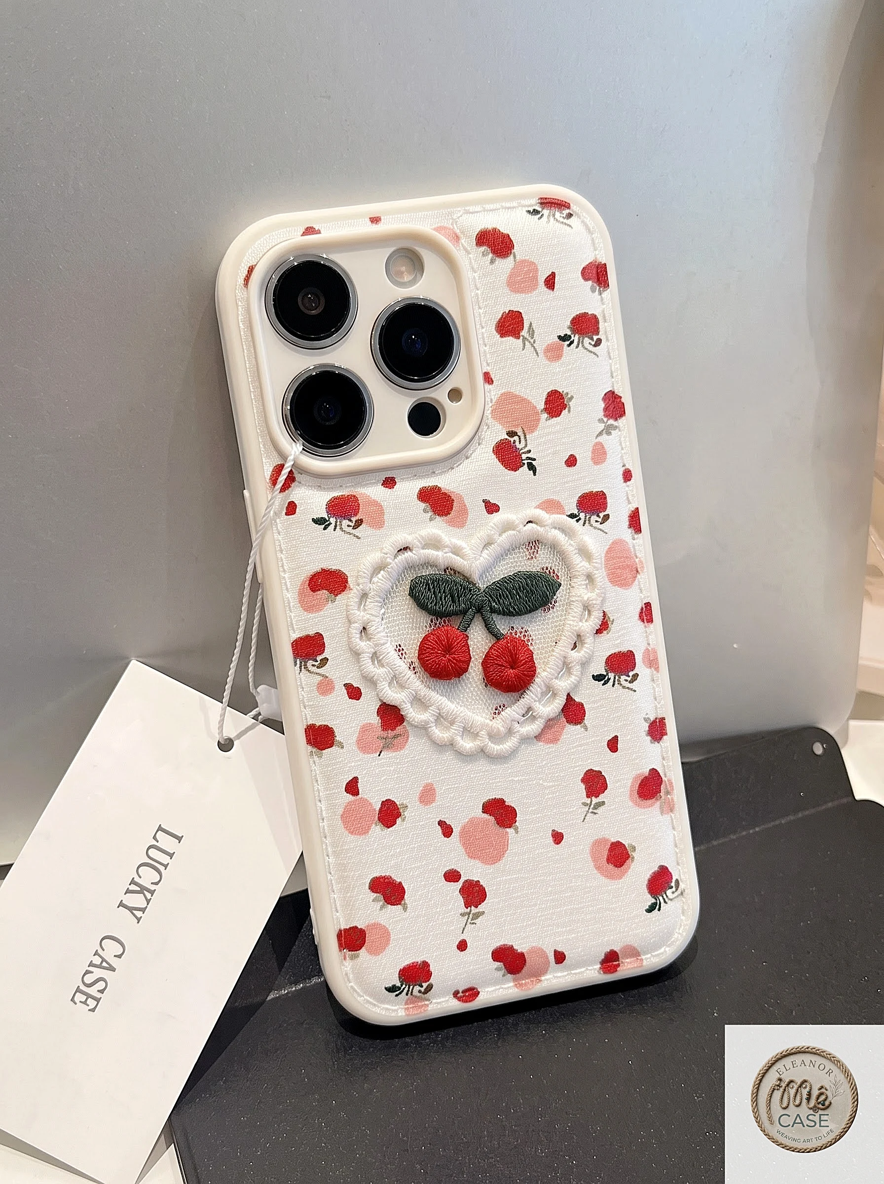 Ốp Lưng Iphone Trái Tim Cherry - Cherry Vintage Heart Xinh Yêu 😍🍒
