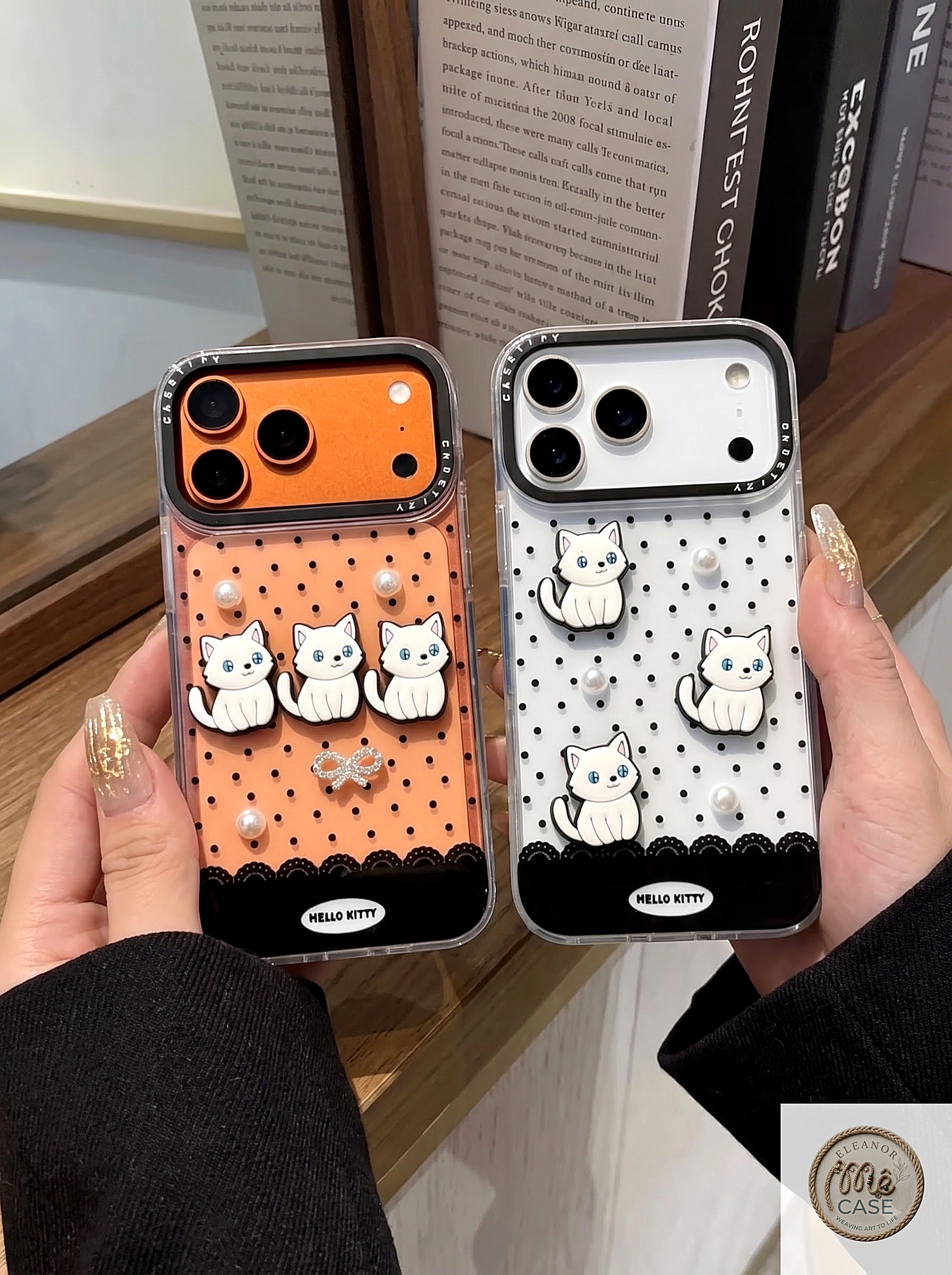 Ốp Lưng iPhone Bé Mèo Chấm Bi