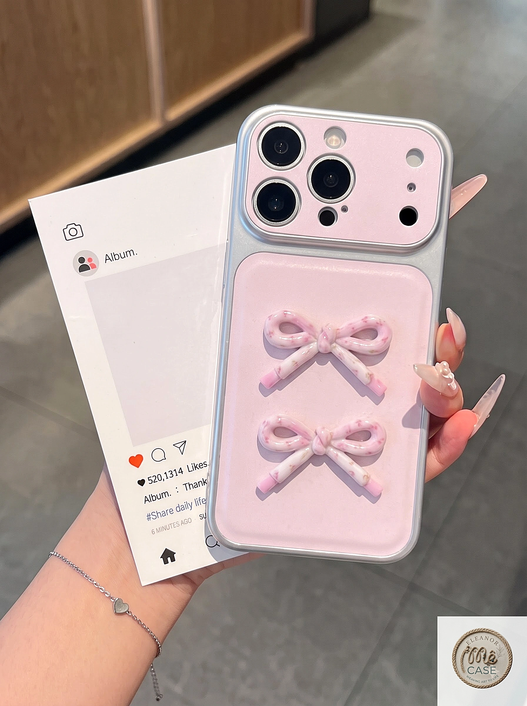 MÃ 76. Ốp Lưng Iphone _ Đính Nơ Chuẩn Phong Cách Coquette Y2K Cao Cấp