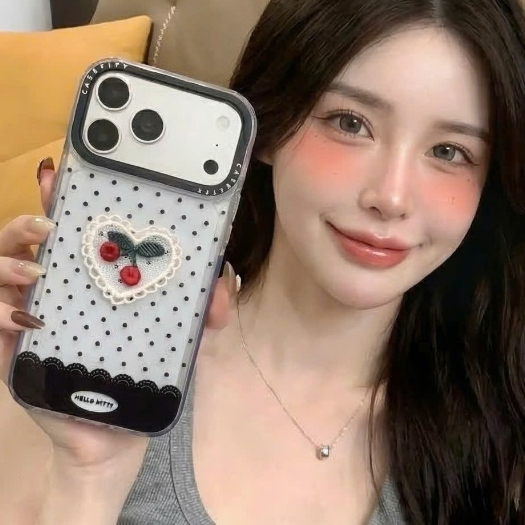 Ốp Lưng Iphone Little Cherry Polka Dot – Chấm Bi Vintage & Anh Đào Nhỏ🍒