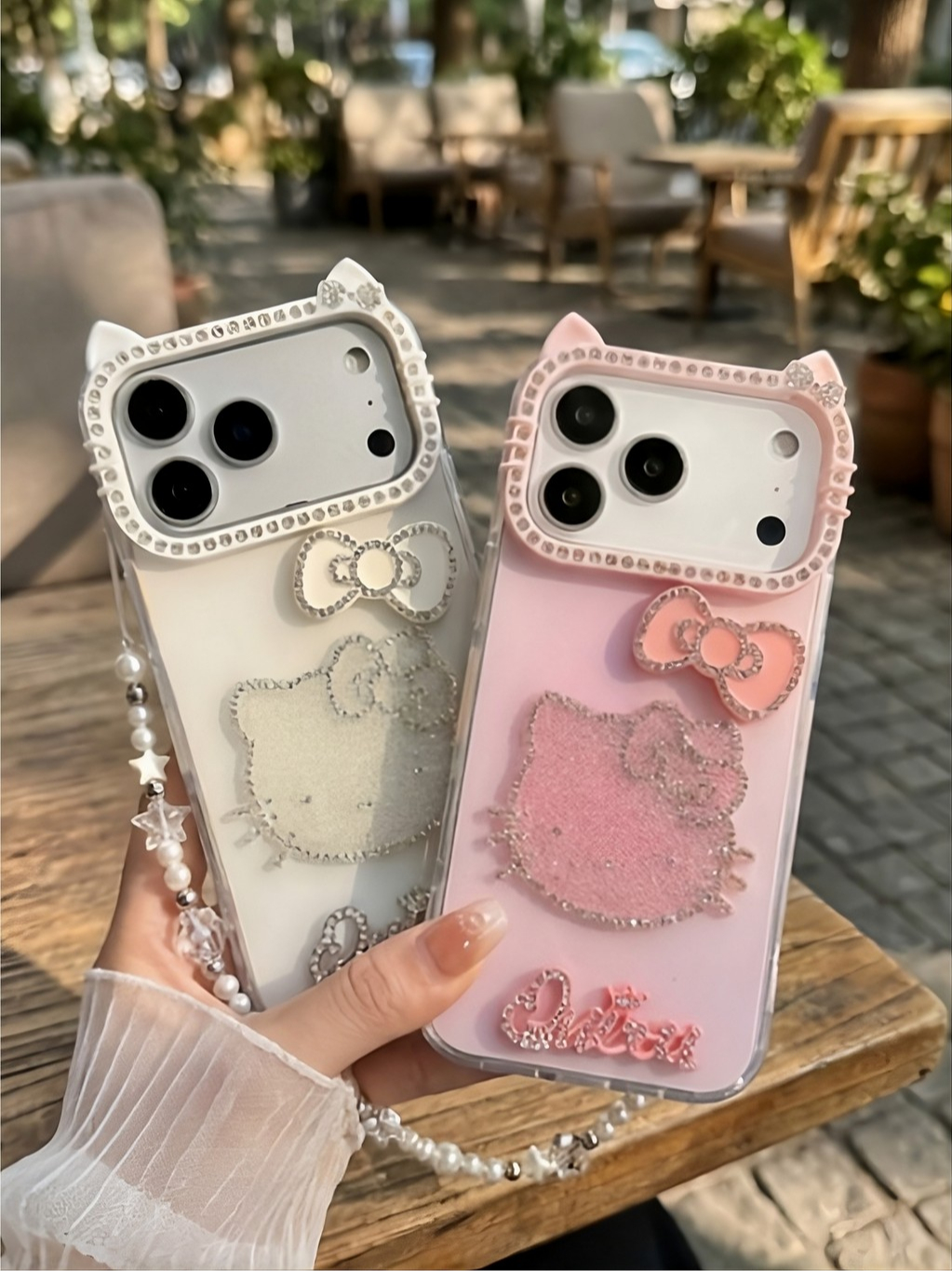 Ốp Lưng Iphone Hello Kitty Đính Đá Chữ Queen