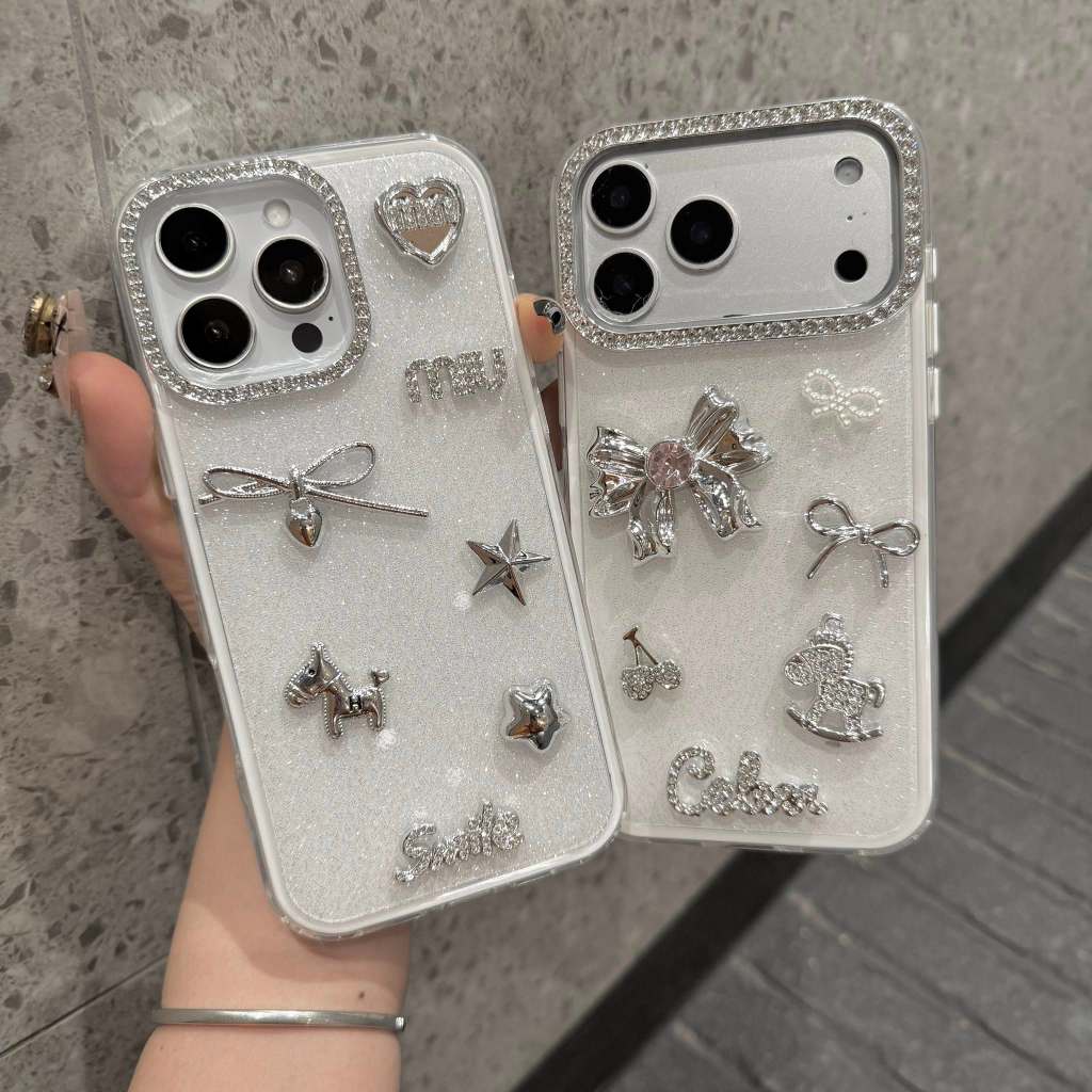 Ốp Lưng iphone Nhũ Ánh Kim Khảm Nạm Phụ Kiện Thủ Công Quý Phái - Diamond Coquette Luxury🌟