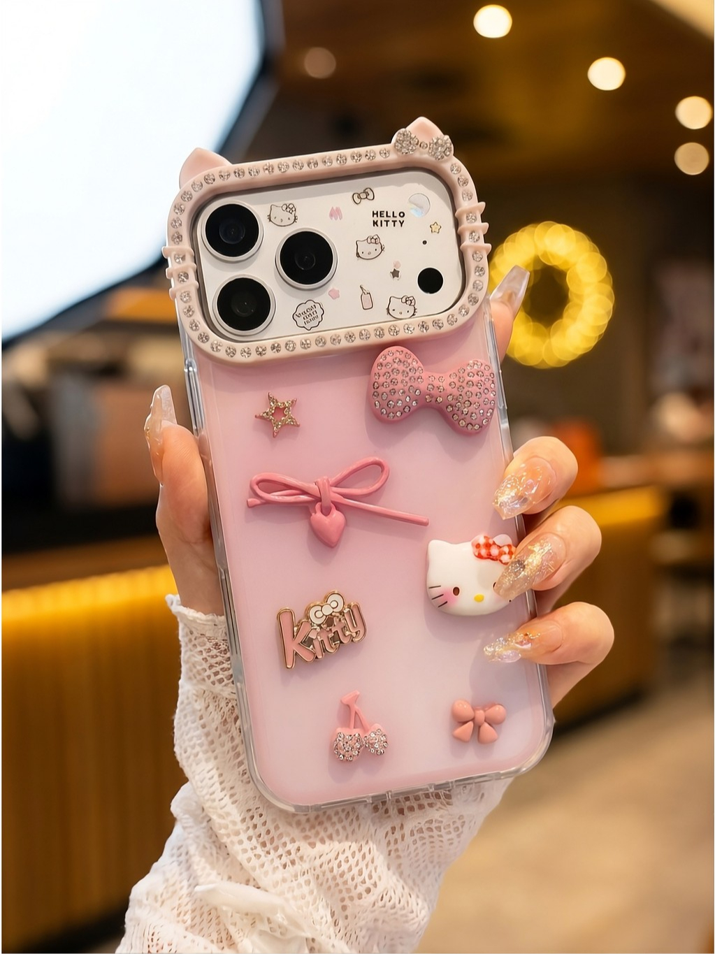 Ốp Lưng iPhone Cute Candy Kitty - Cầm Là Thích - Dùng Là Phê
