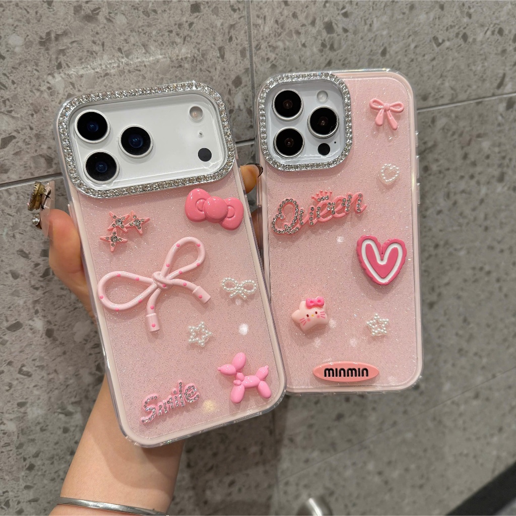 ỐP LƯNG IPHONE NÀNG THƠ HỒNG NGỌT 🎀✨- SWEET GIRLY DREAM 💗🌸 ( sản phẩm thủ công )