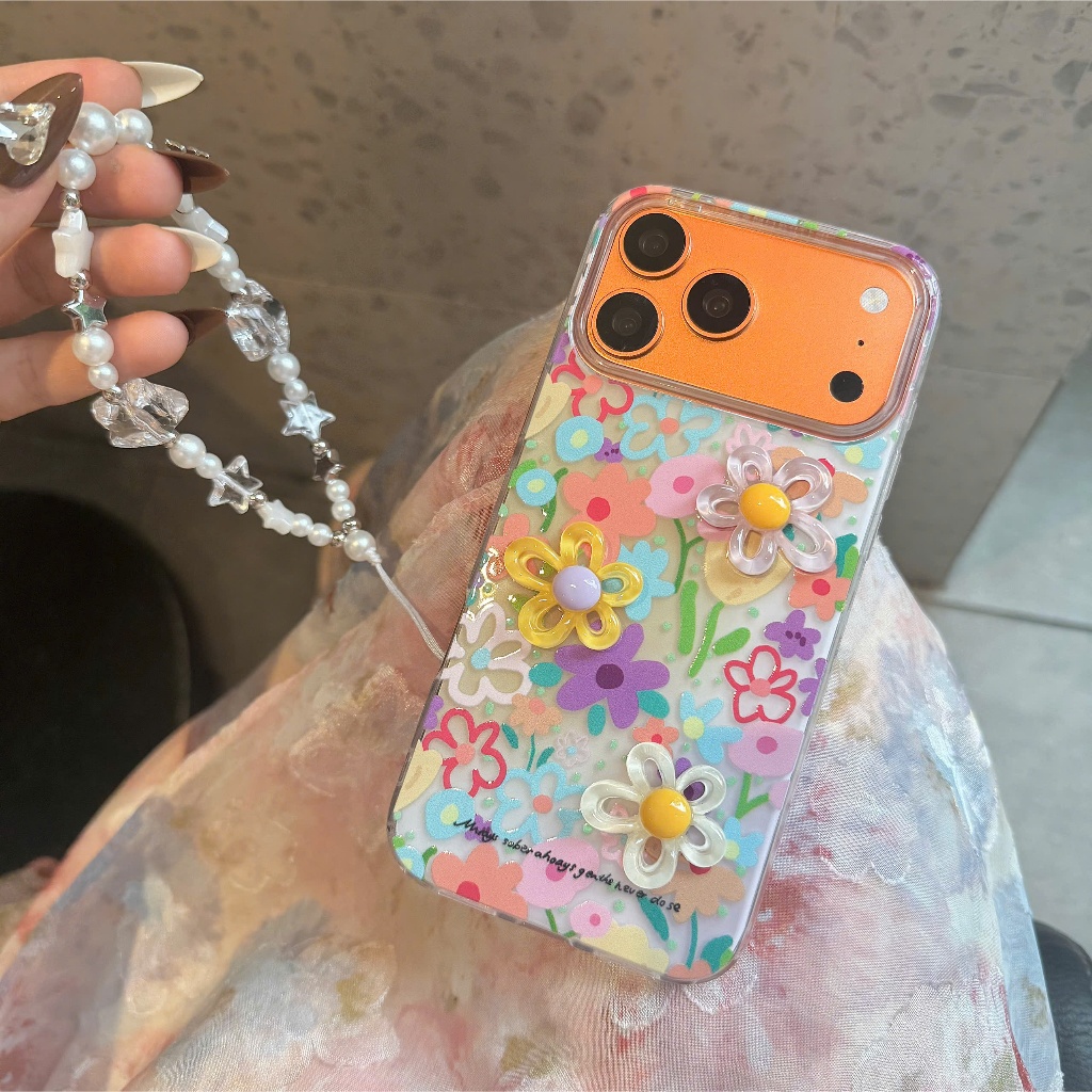 🌸✨ Ốp Lưng Iphone Vườn Hoa Summer Rực Rỡ 3D -  Summer Garden Case 🌈 Có Dây Đeo
