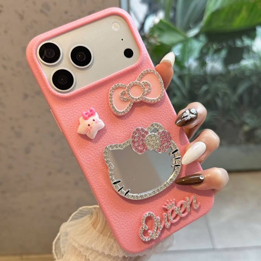 🎀✨ ỐP LƯNG IPHONE MÈO XINH LẤP LÁNH - MÈO XINH GƯƠNG THẦN💖🐱