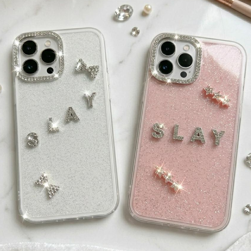 Ốp Lưng Iphone Đính Chữ Đá Sang Trọng_
