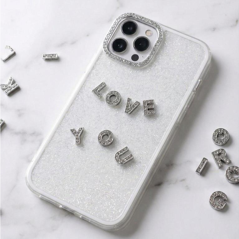 Ốp Lưng Iphone Đính Đá Gắn Chữ Lấp Lánh 