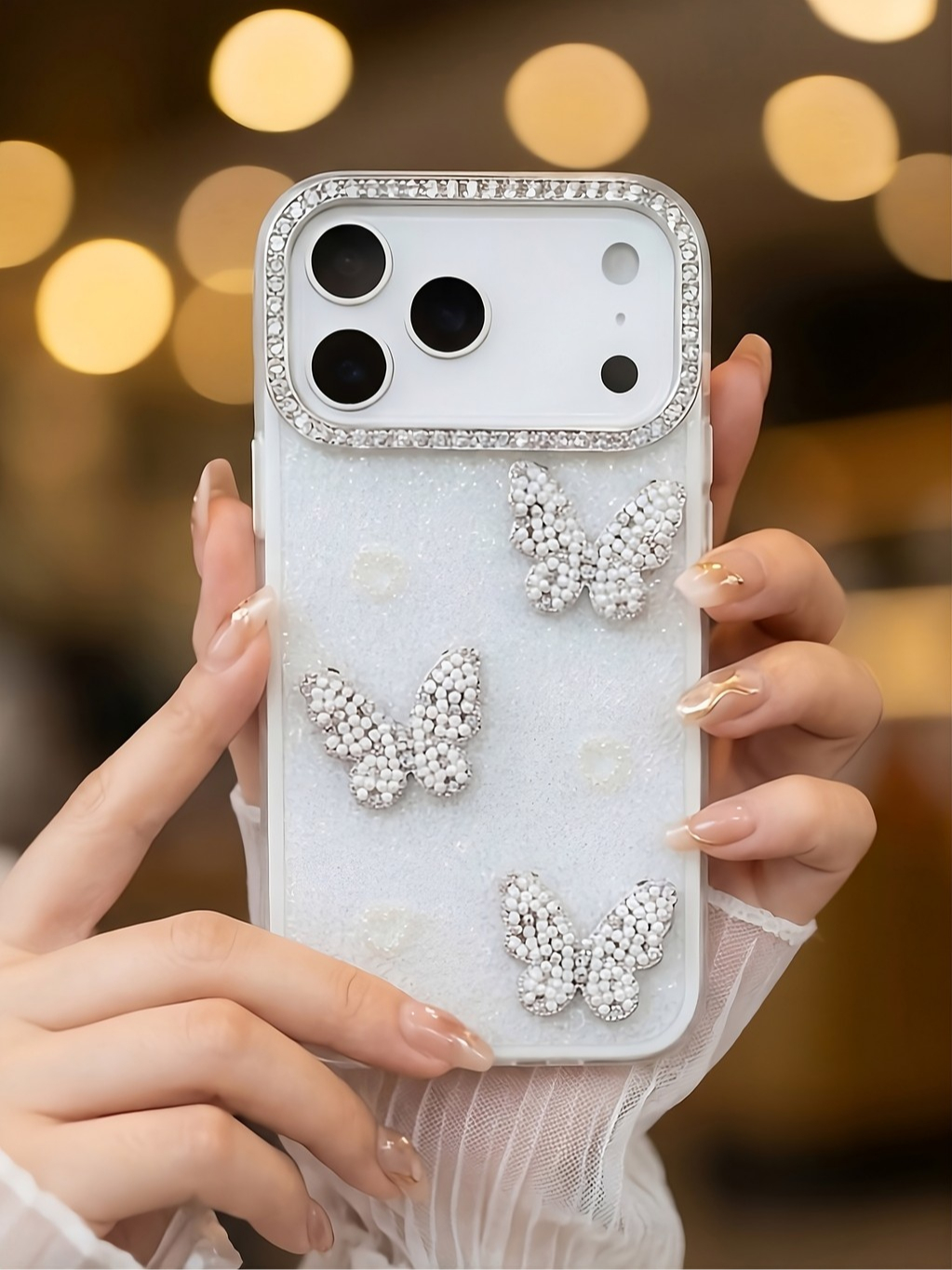 Ốp Lưng Iphone Cánh Bướm Pha Lê