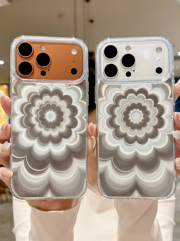 Ốp Lưng Iphone Sóng Hoa Ảo Ảnh Hologram 3D - Khung Bảo Vệ Camera Cao Cấp