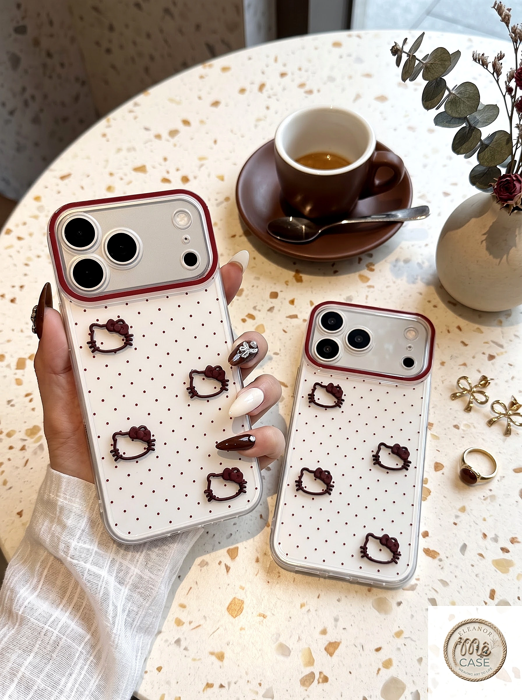 MÃ 96. ỐP LƯNG IPHONE - CHẤM BI KITTY XINH
