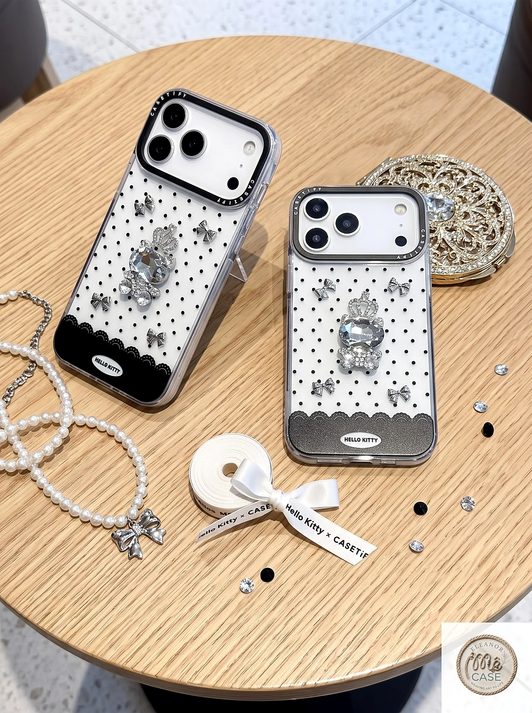MÃ 110. 🖤 Ốp lưng iphone nữ hoàng pha lê chấm bi -  Crystal Queen Polka Case 👑