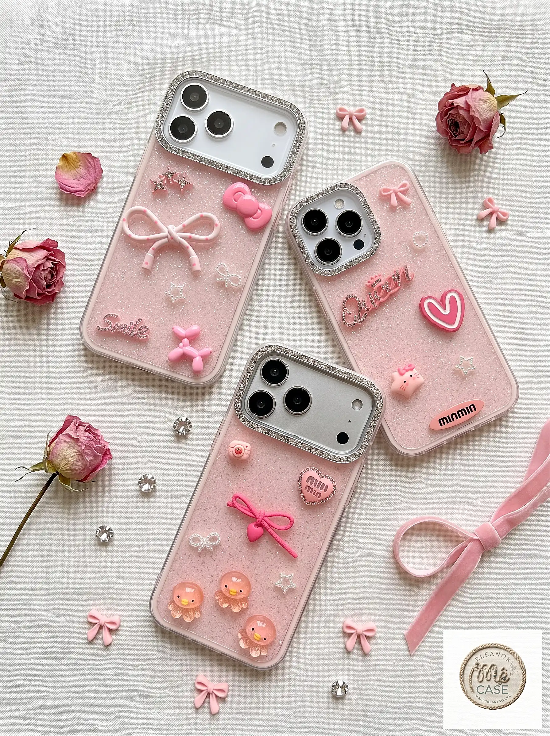 ỐP LƯNG IPHONE NÀNG THƠ HỒNG NGỌT 🎀✨- SWEET GIRLY DREAM 💗🌸 ( sản phẩm thủ công )