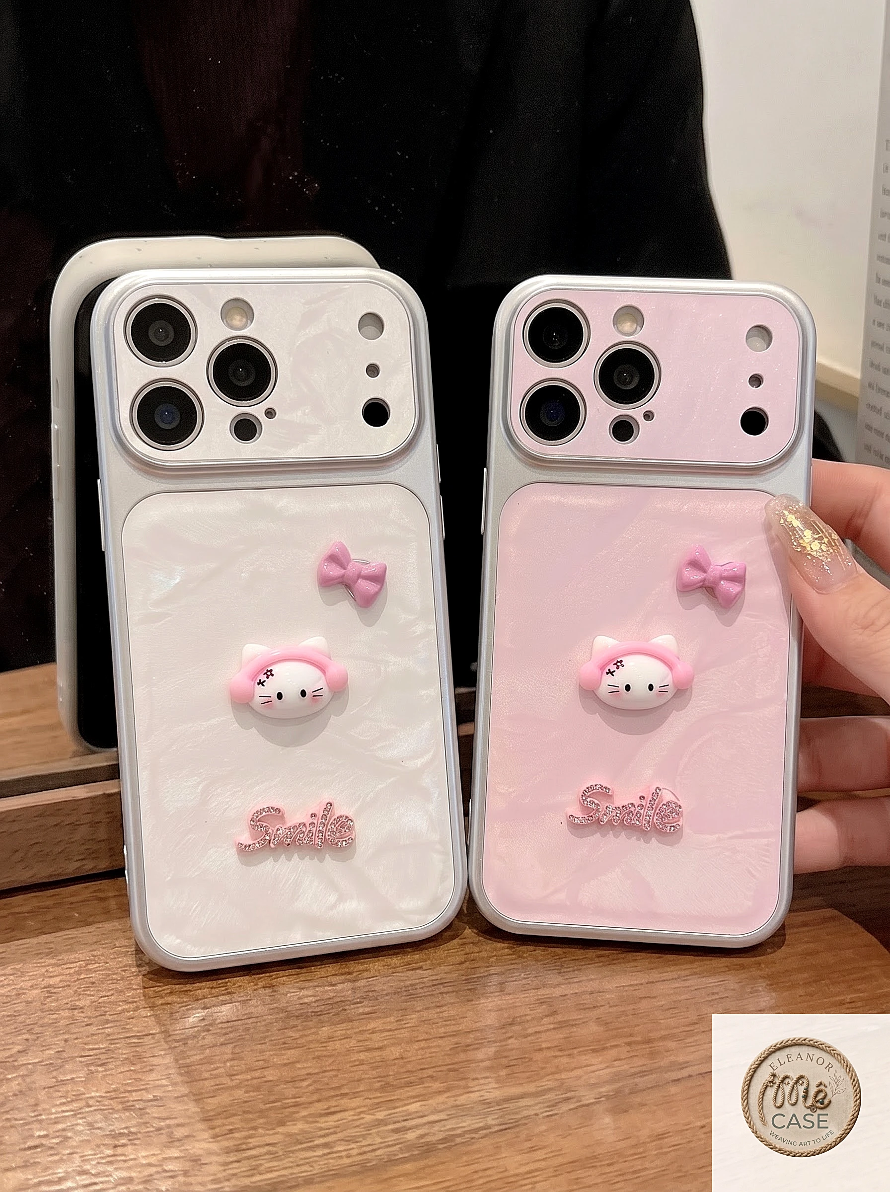 Ốp Lưng Iphone Hello Kitty Đính Charm 3D - Chống Sốc, Bảo Vệ Camera Toàn Diện