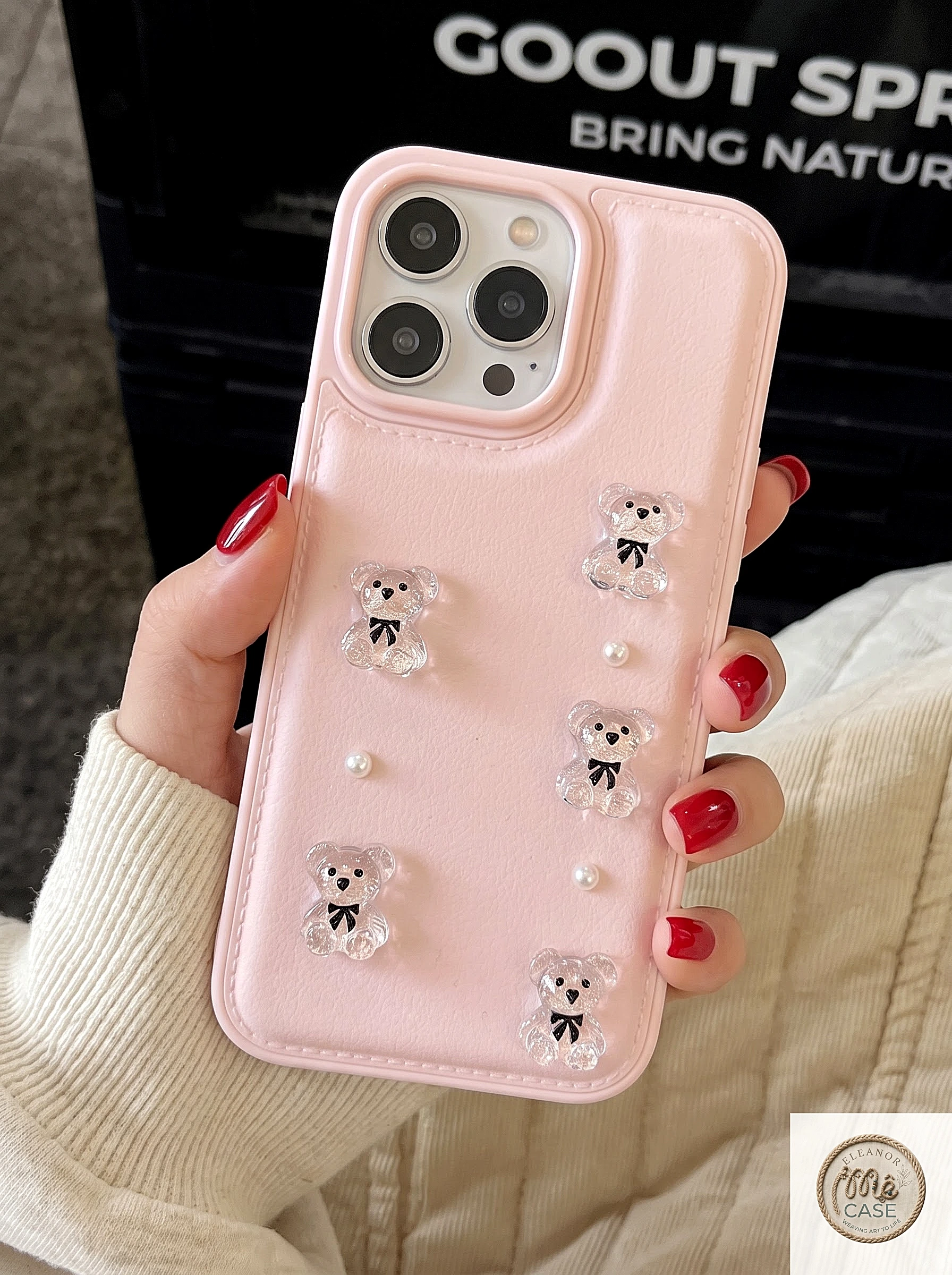 Ốp Iphone BST Jelly & Pearl Màu Hồng & Màu Cam
