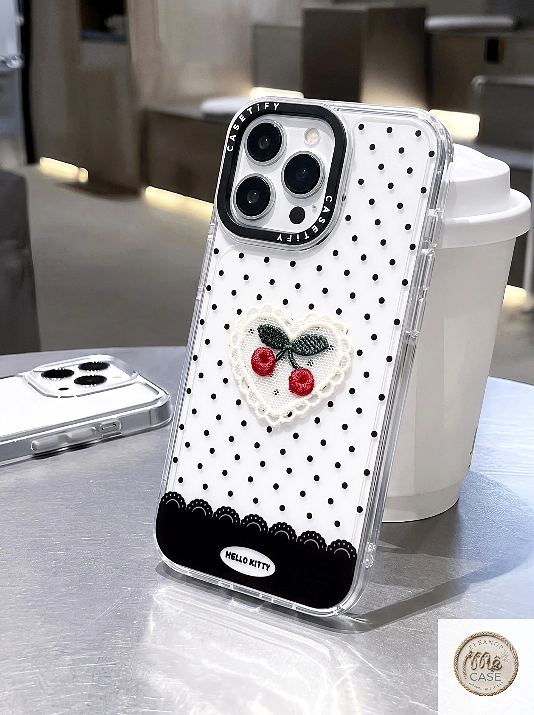 Ốp Lưng Iphone Little Cherry Polka Dot – Chấm Bi Vintage & Anh Đào Nhỏ🍒