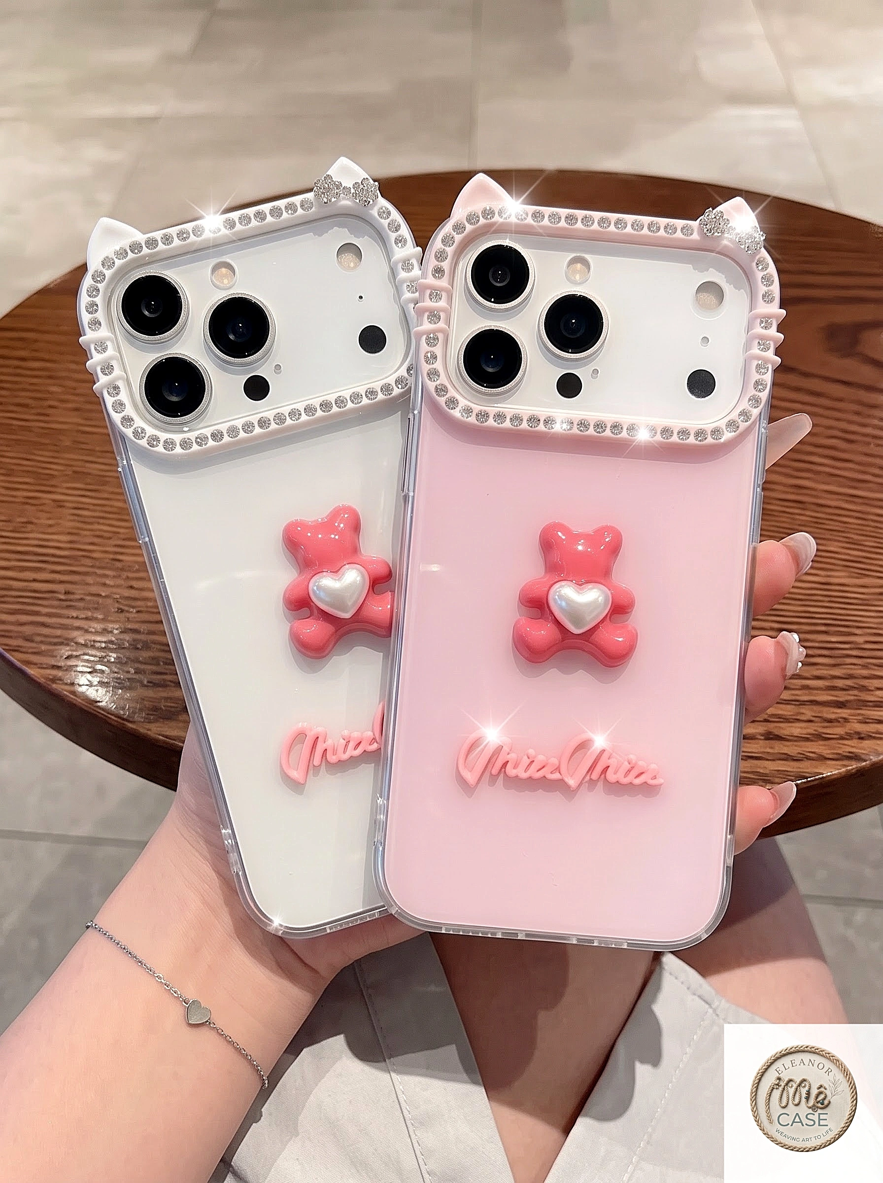 Ốp Lưng iPhone Bear Bow - Cute Phô Mai Que