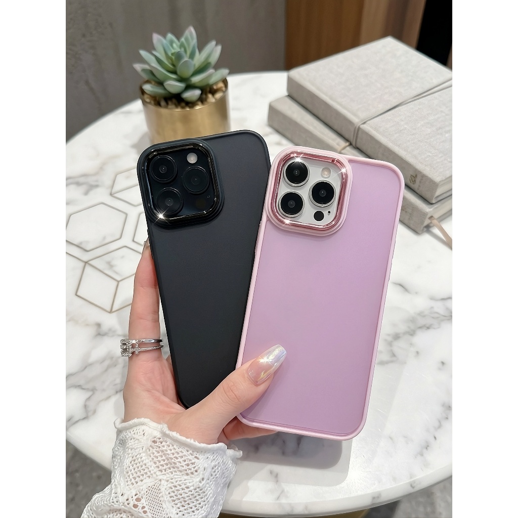 Ốp Lưng Iphone Nhám Viền Kim Loại