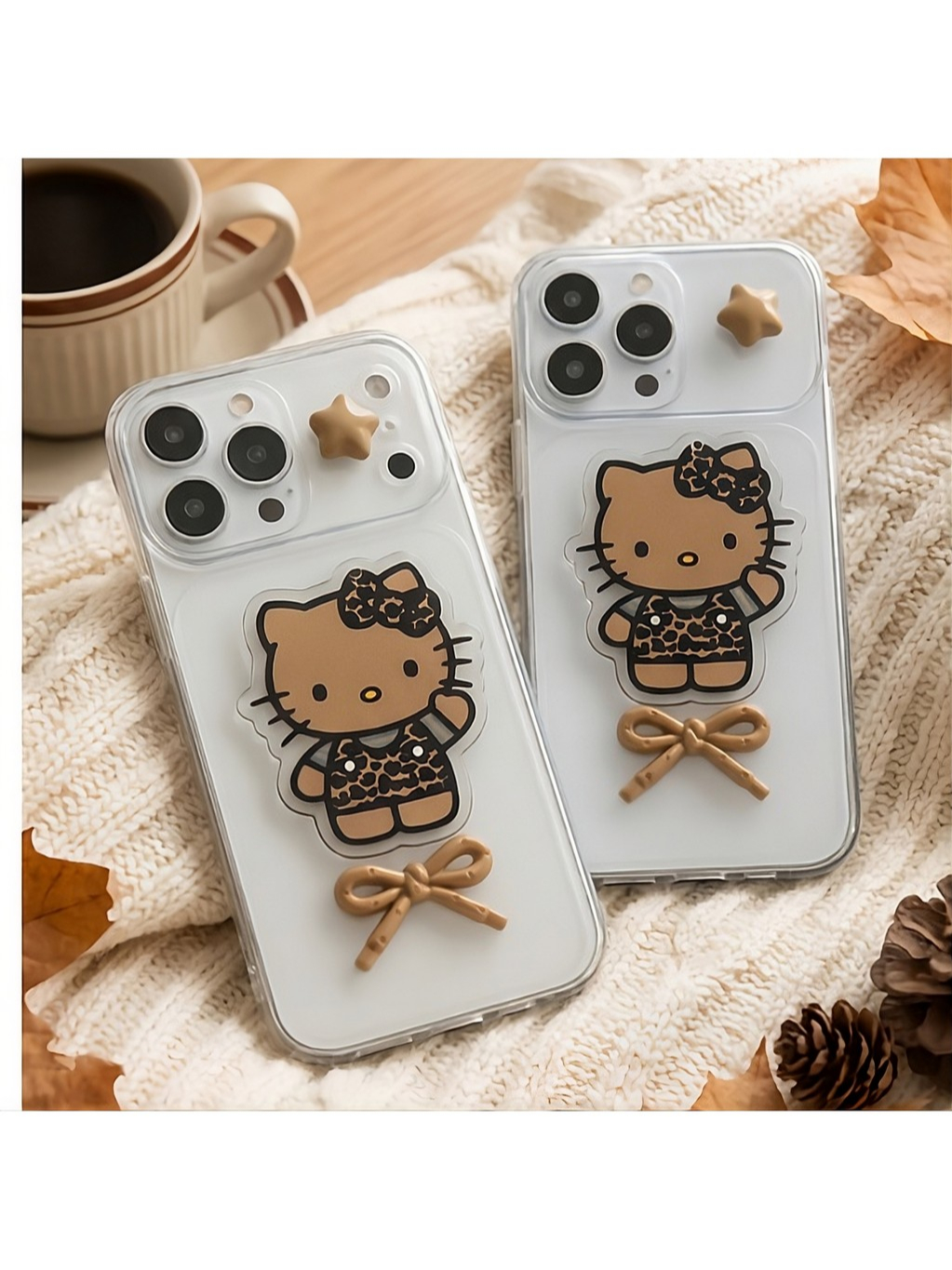 ỐP LƯNG IPHONE  MẪU MÈO KITTY  NÂU SIU XINHH