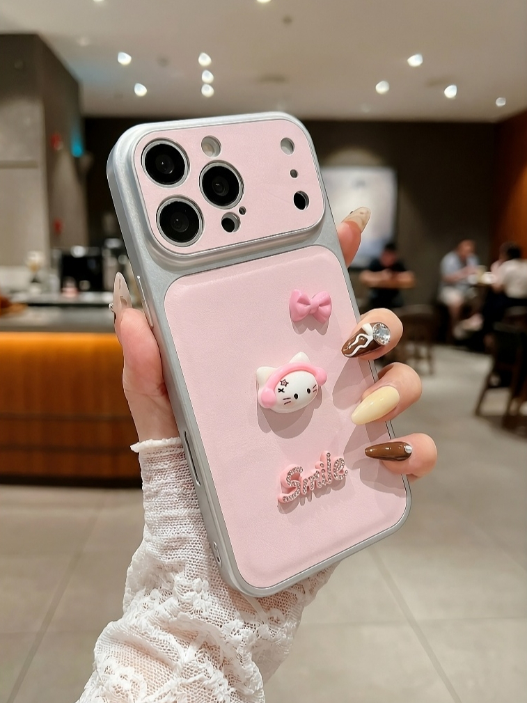 Ốp Lưng Iphone Hello Kitty Đính Charm 3D - Chống Sốc, Bảo Vệ Camera Toàn Diện