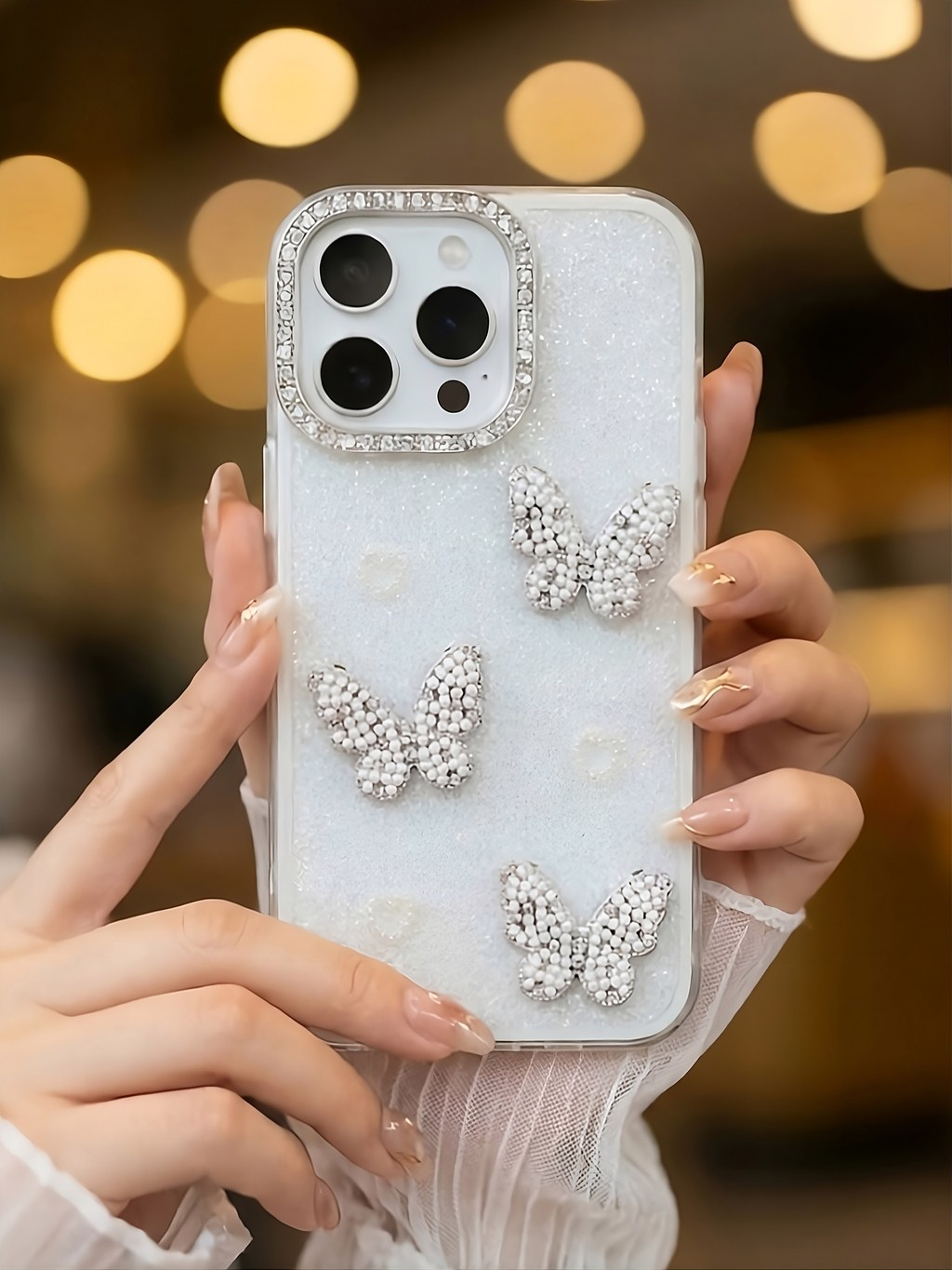 Ốp Lưng Iphone Cánh Bướm Pha Lê