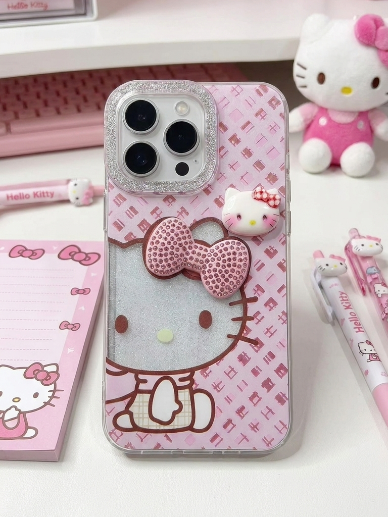🎀 MẪU ỐP LƯNG IPHONE HELLO KITTY PHỦ NHŨ Lấp Lánh - Trạm Sạc 