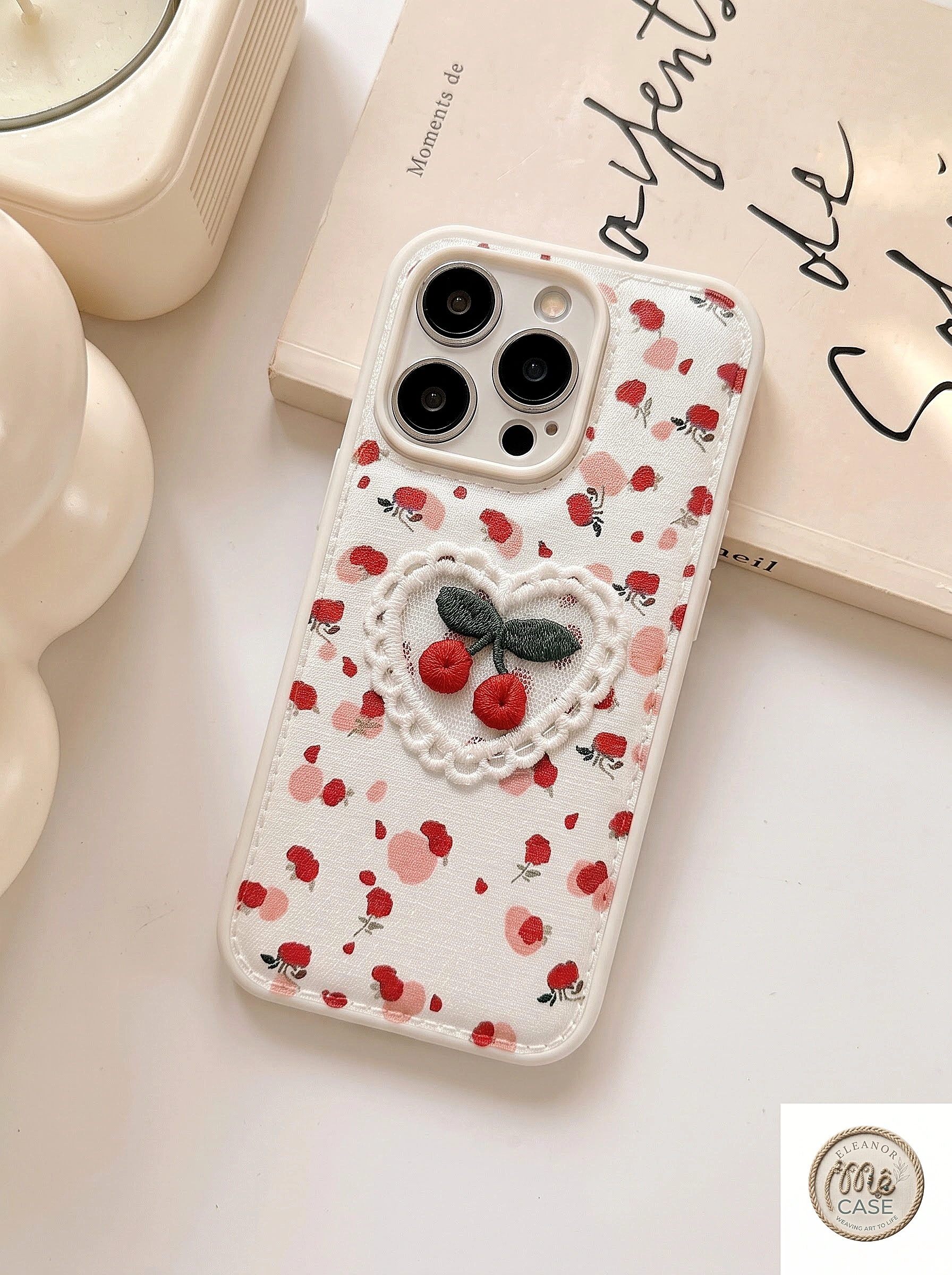 Ốp Lưng Iphone Trái Tim Cherry - Cherry Vintage Heart Xinh Yêu 😍🍒
