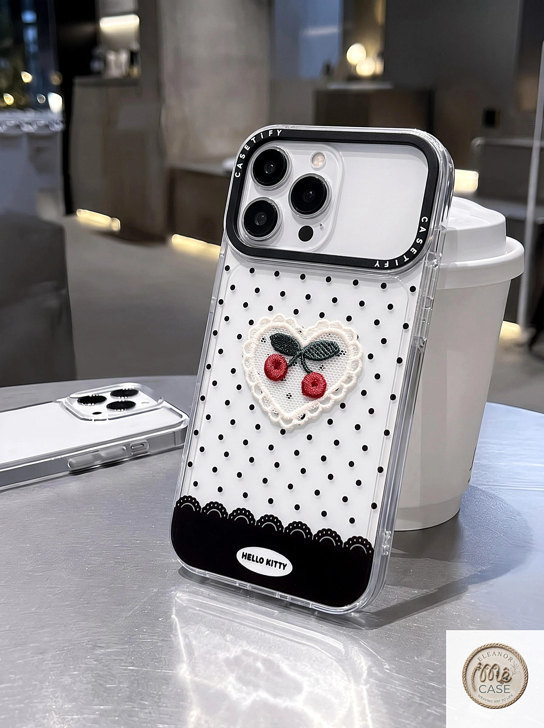 Ốp Lưng Iphone Little Cherry Polka Dot – Chấm Bi Vintage & Anh Đào Nhỏ🍒