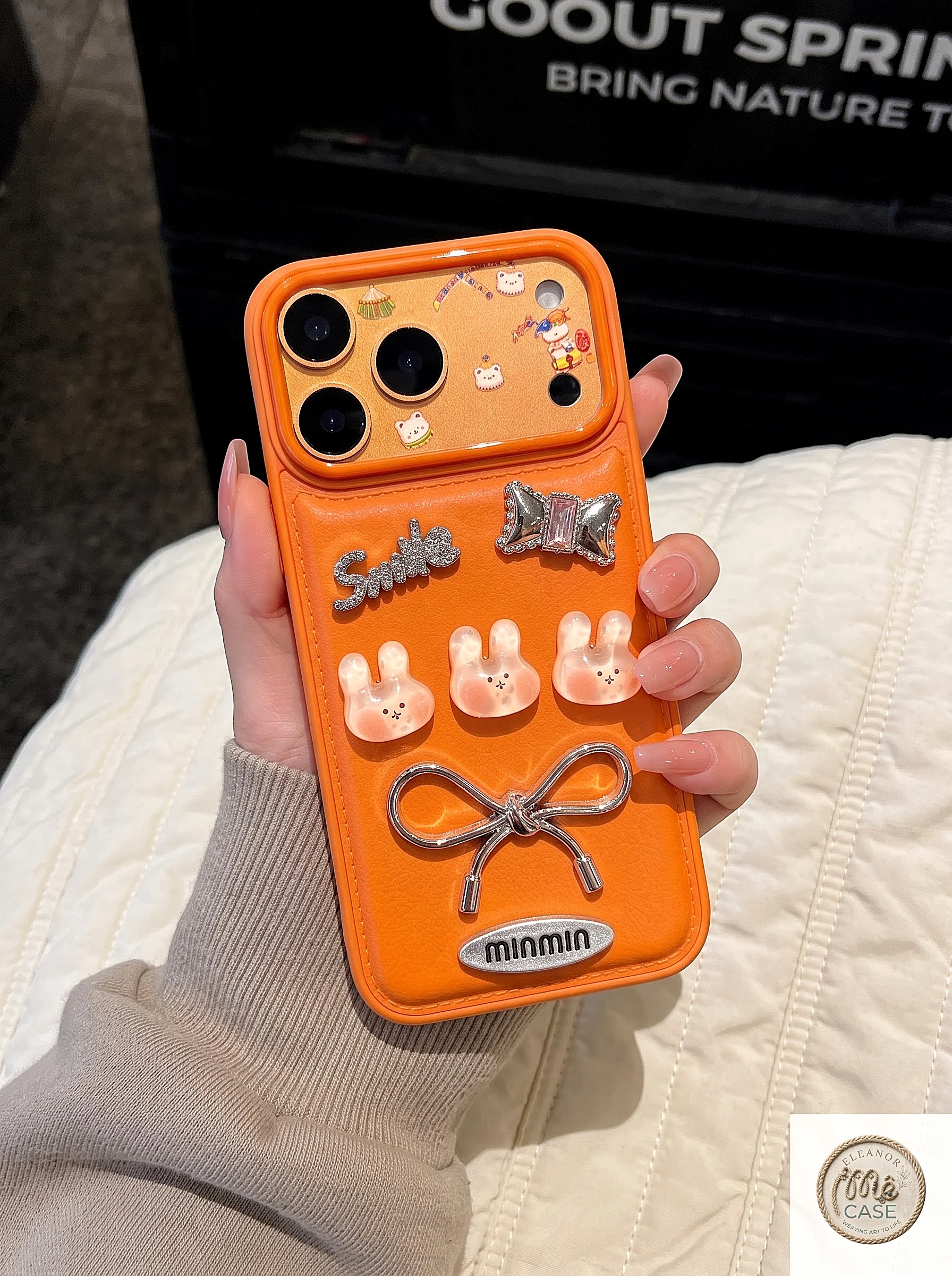 Ốp Iphone BST Jelly & Pearl Màu Hồng & Màu Cam