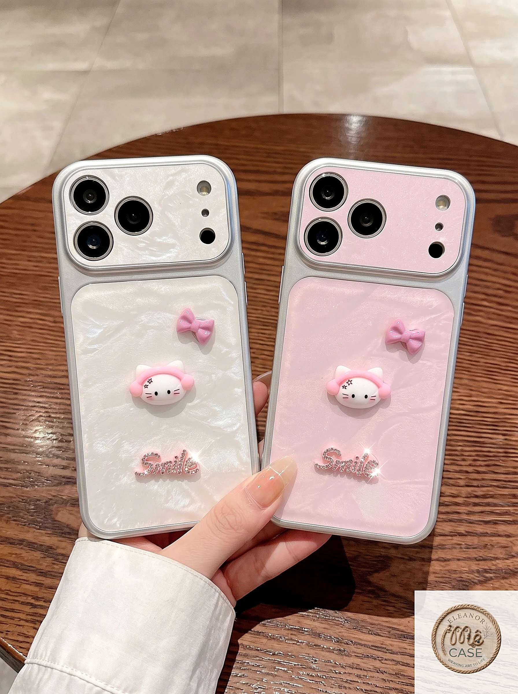 Ốp Lưng Iphone Hello Kitty Đính Charm 3D - Chống Sốc, Bảo Vệ Camera Toàn Diện