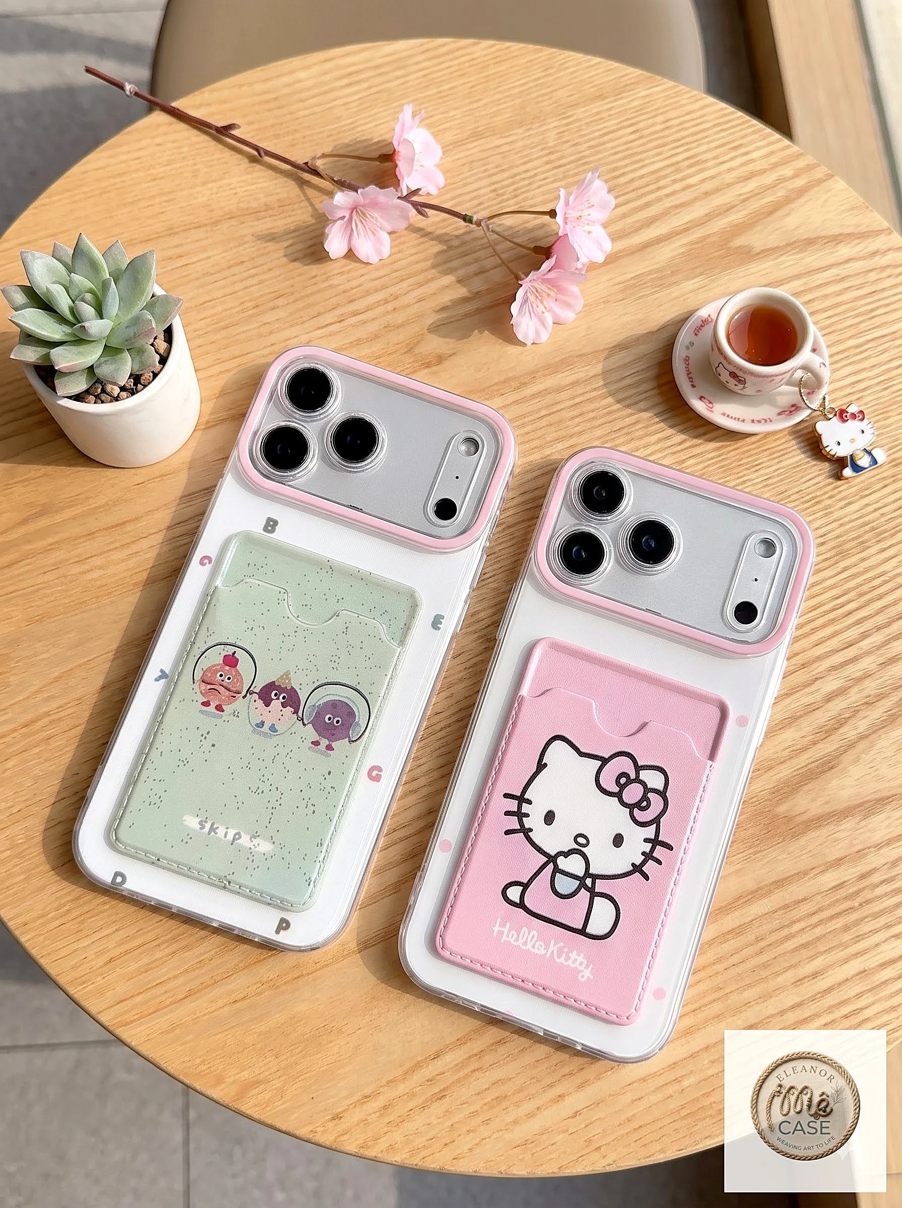 Ốp Lưng Cute Card Holder – Ốp Lưng Kèm Ngăn Đựng Thẻ Trend 2026 (Tặng kèm 1 bộ charm)