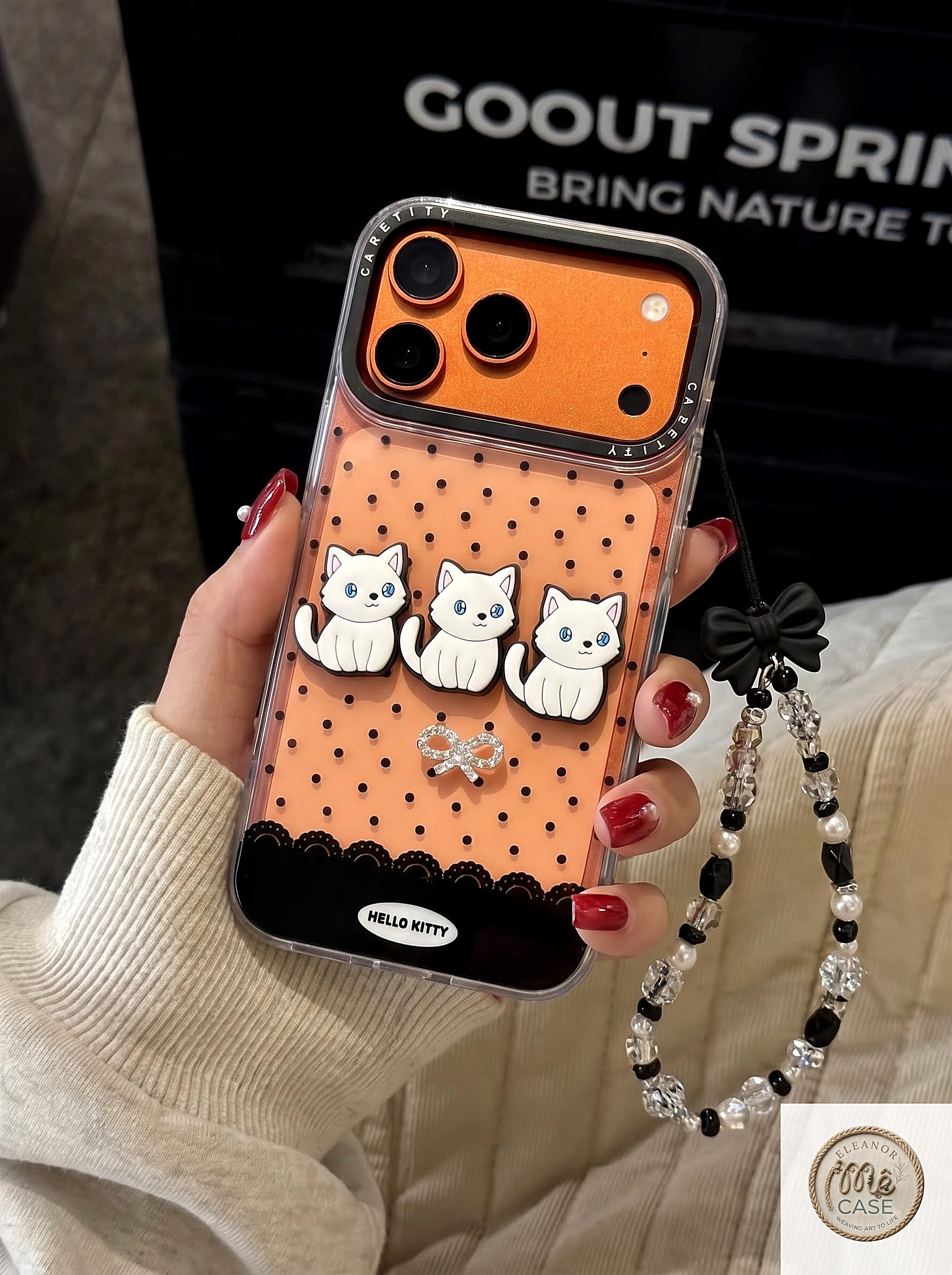 Ốp Lưng iPhone Bé Mèo Chấm Bi