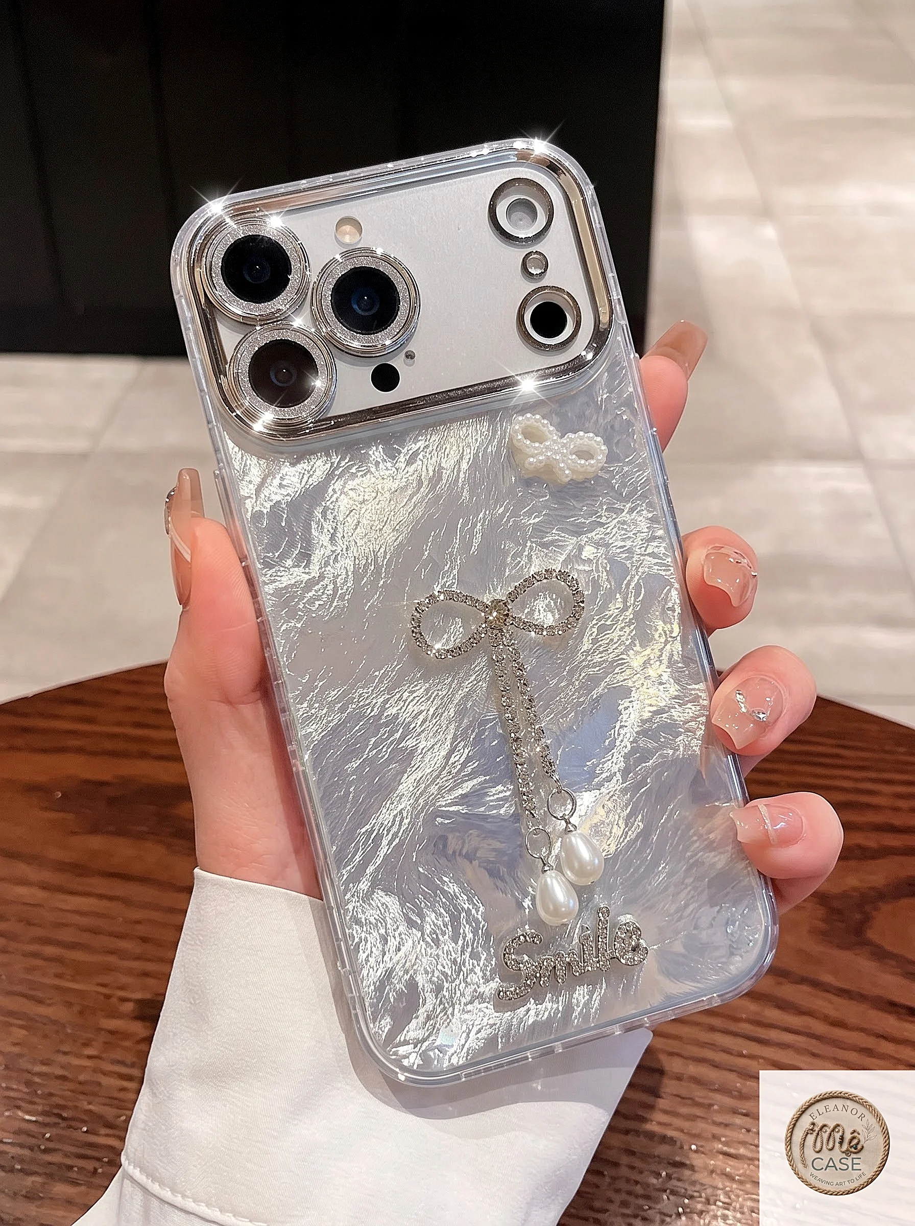 MÃ 62. Ốp Lưng Iphone  Nơ Ngọc Ánh Bạc Lấp Lánh - Sáng Mọi Lúc Mọi Nơi ✨