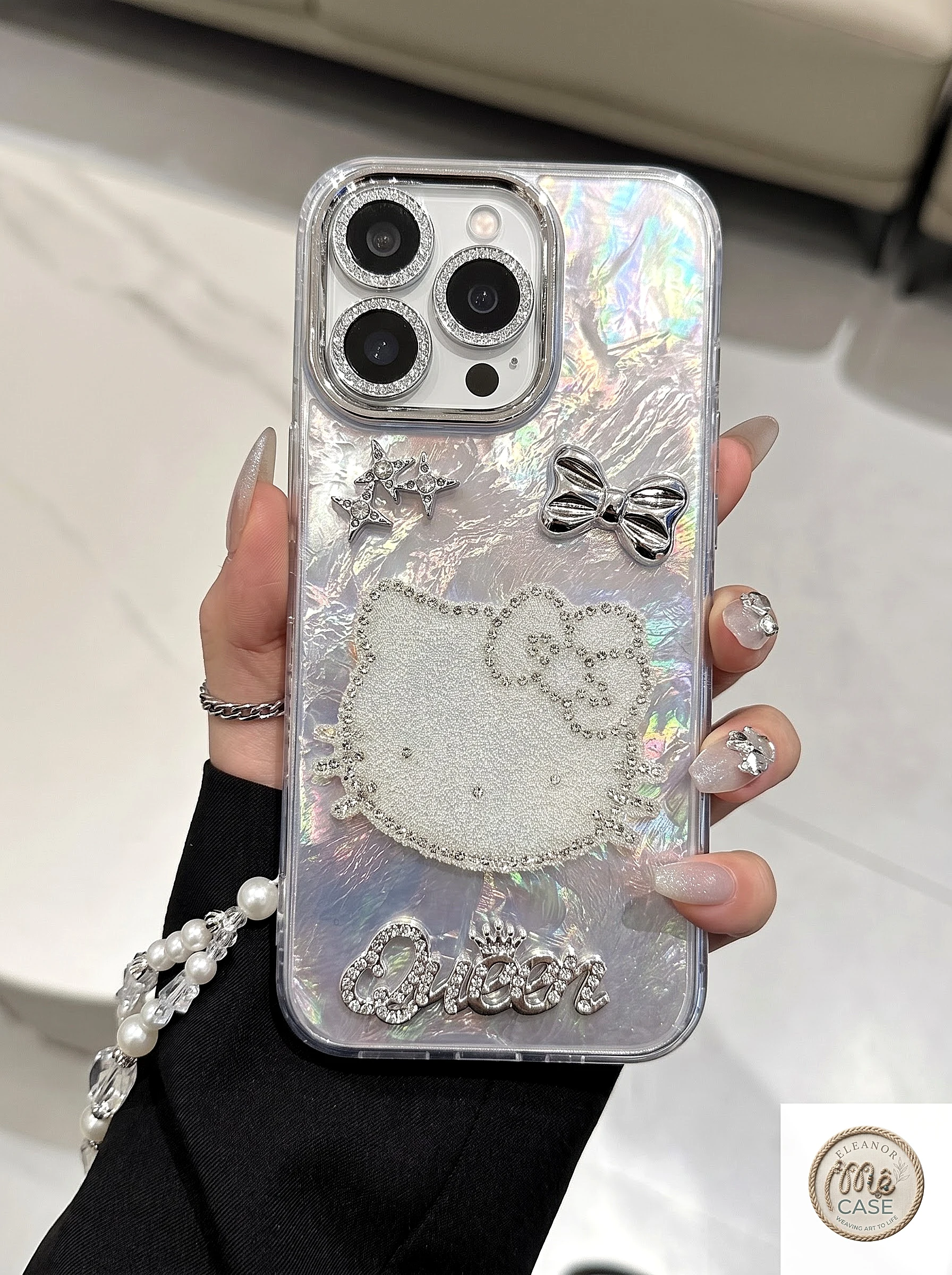 🌸✨ ỐP LƯNG HELLO KITTY GLITTER QUEEN PHONE CASE - ĐẲNG CẤP 