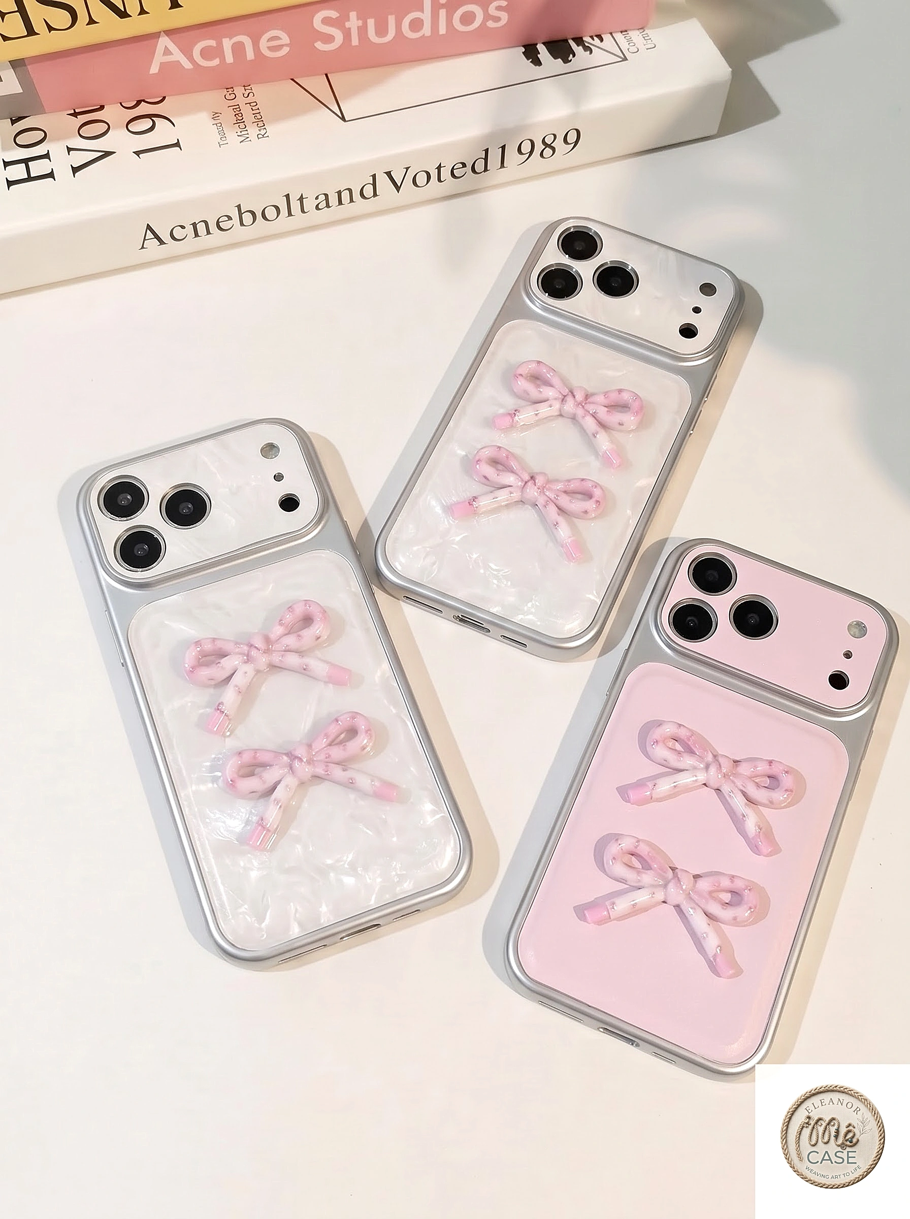 MÃ 76. Ốp Lưng Iphone _ Đính Nơ Chuẩn Phong Cách Coquette Y2K Cao Cấp