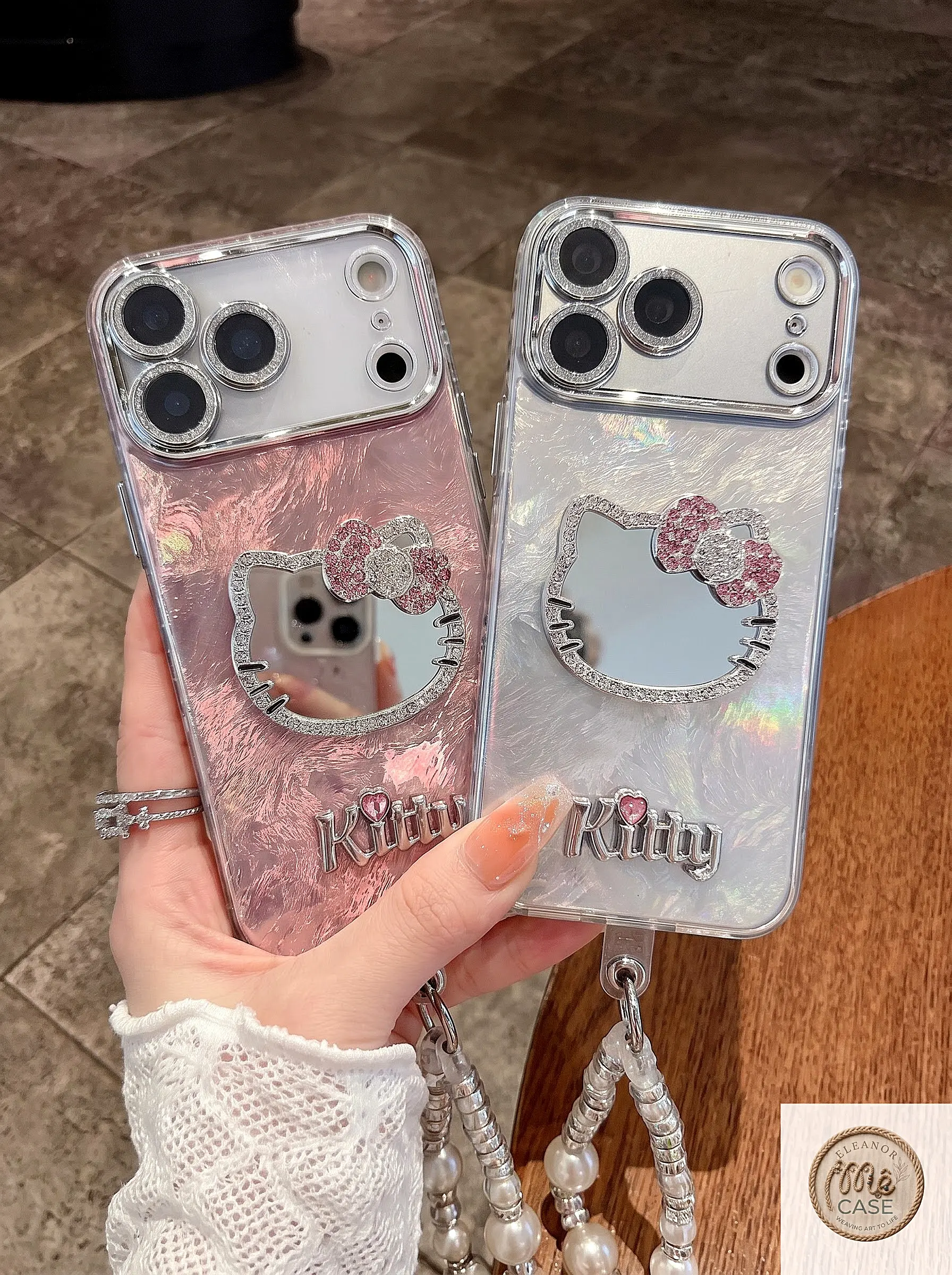 MÃ 117. Ốp Lưng Iphone Gương Kitty Sang Chảnh